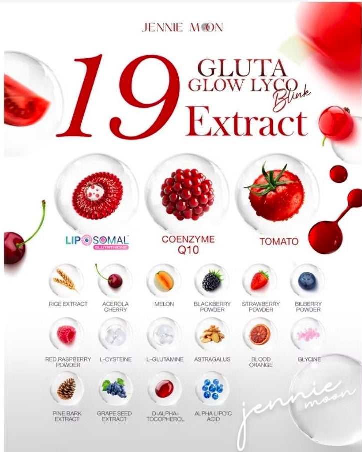 Jennie Moon GLUTA GLOW LYCO BLINK Collagen Beauty Drink 30-sachets