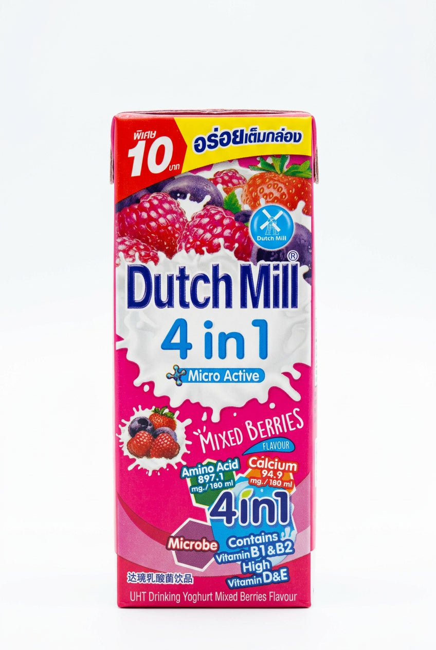 4-PACK DUTCH MILL 4-IN-1 YOGHURT DRINK MIXED BERRIES 180ML×4 (THAILAND)