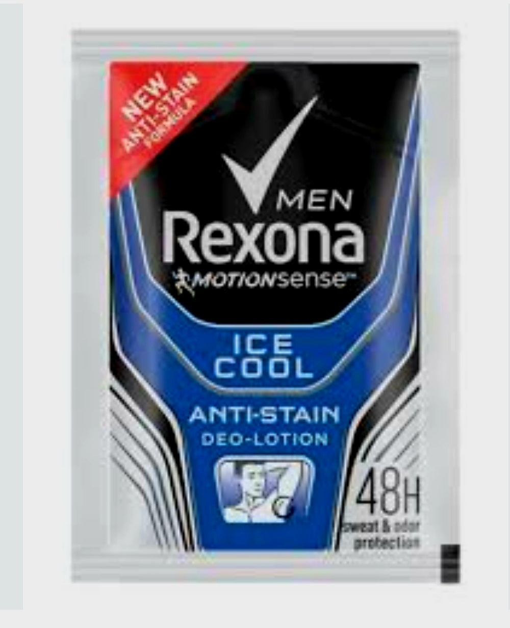 REXONA Men ICE COOL Anti-Stain Deo-Lotion 3ml×12sachets Hanger (TRAVEL SIZE)