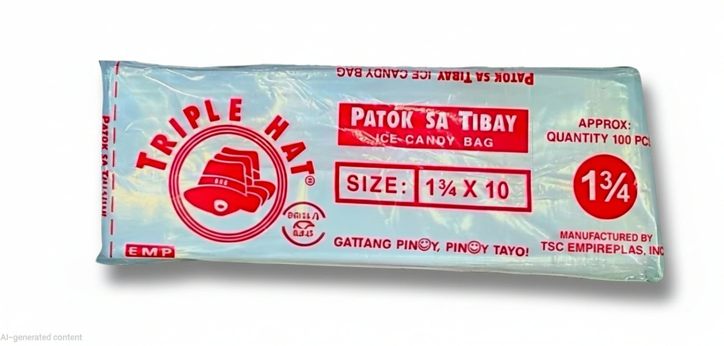 Triple Hat ICE CANDY BAG 100-sheets pack size: W: 1¾" x L: 10"