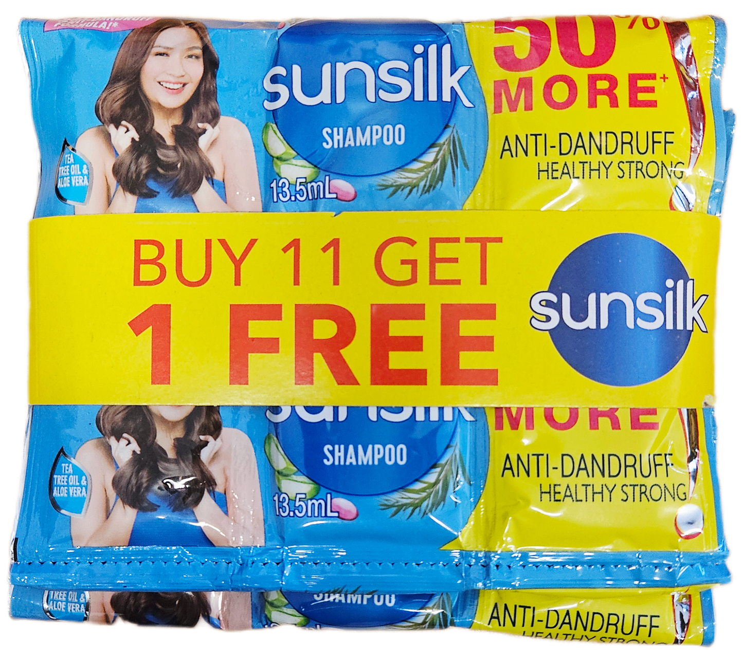 SUNSILK HEALTHY STRONG  ANTI-DANDRUFF SHAMPOO 13.5ML×12 HANGER-SACHETS
