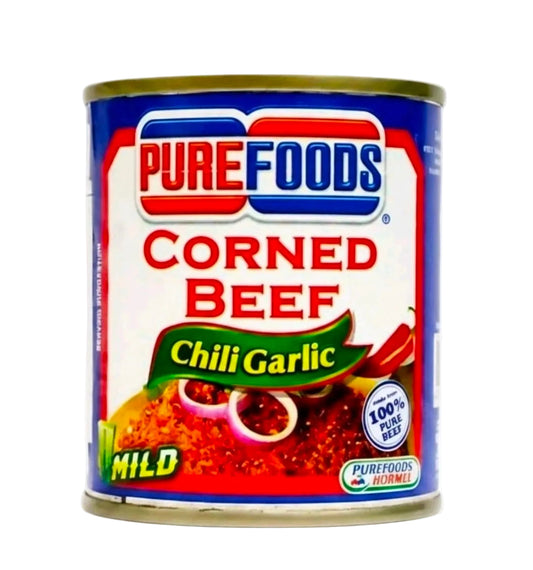 PUREFOODS CORNED BEEF CHILI GARLIC MILD 210G