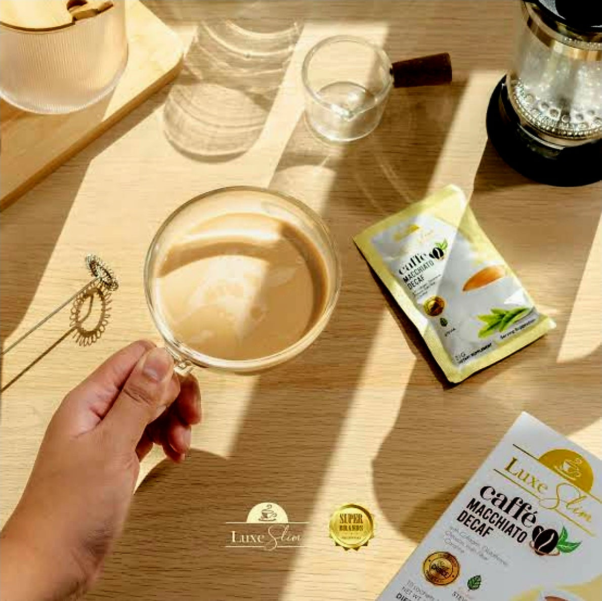 Luxe Slim CAFFE MACCHIATO DECAF Herbal Coffee Drink 21g×8sachets
