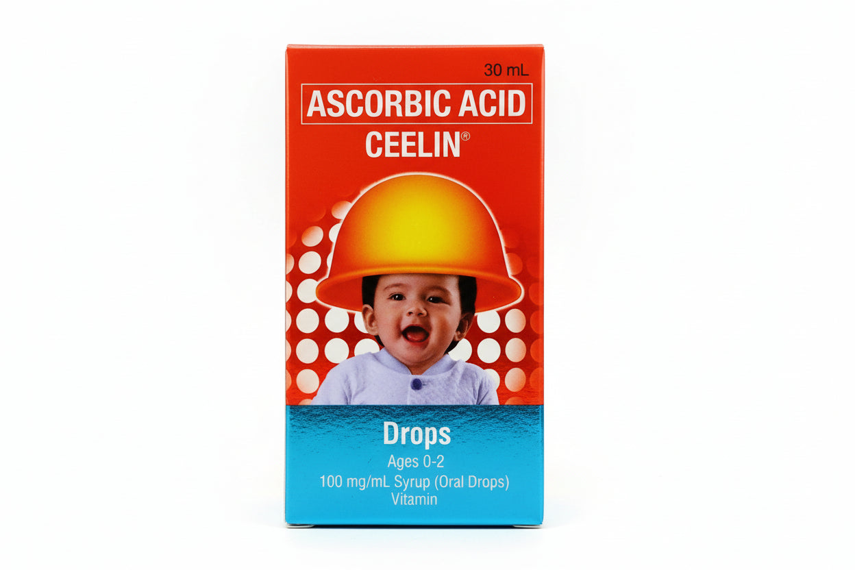 CEELIN Ascorbic Acid Oral Drops 30ml (Ages 0-2 Years Old) Orange Flavour