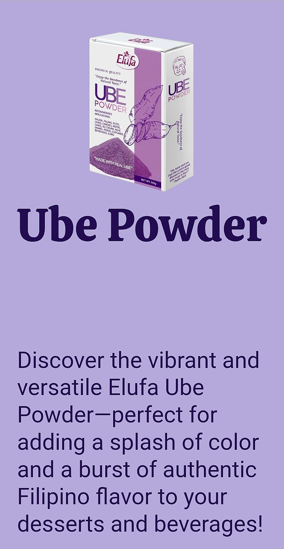 Elufa Brand PURE UBE POWDER 115g Pouch