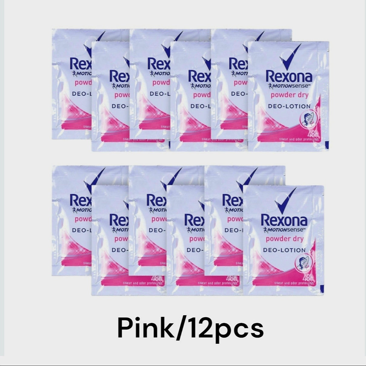REXONA Women POWDER DRY + BRIGHTENING DEO-LOTION 3ml×12sachets Hanger (TRAVEL SIZE)