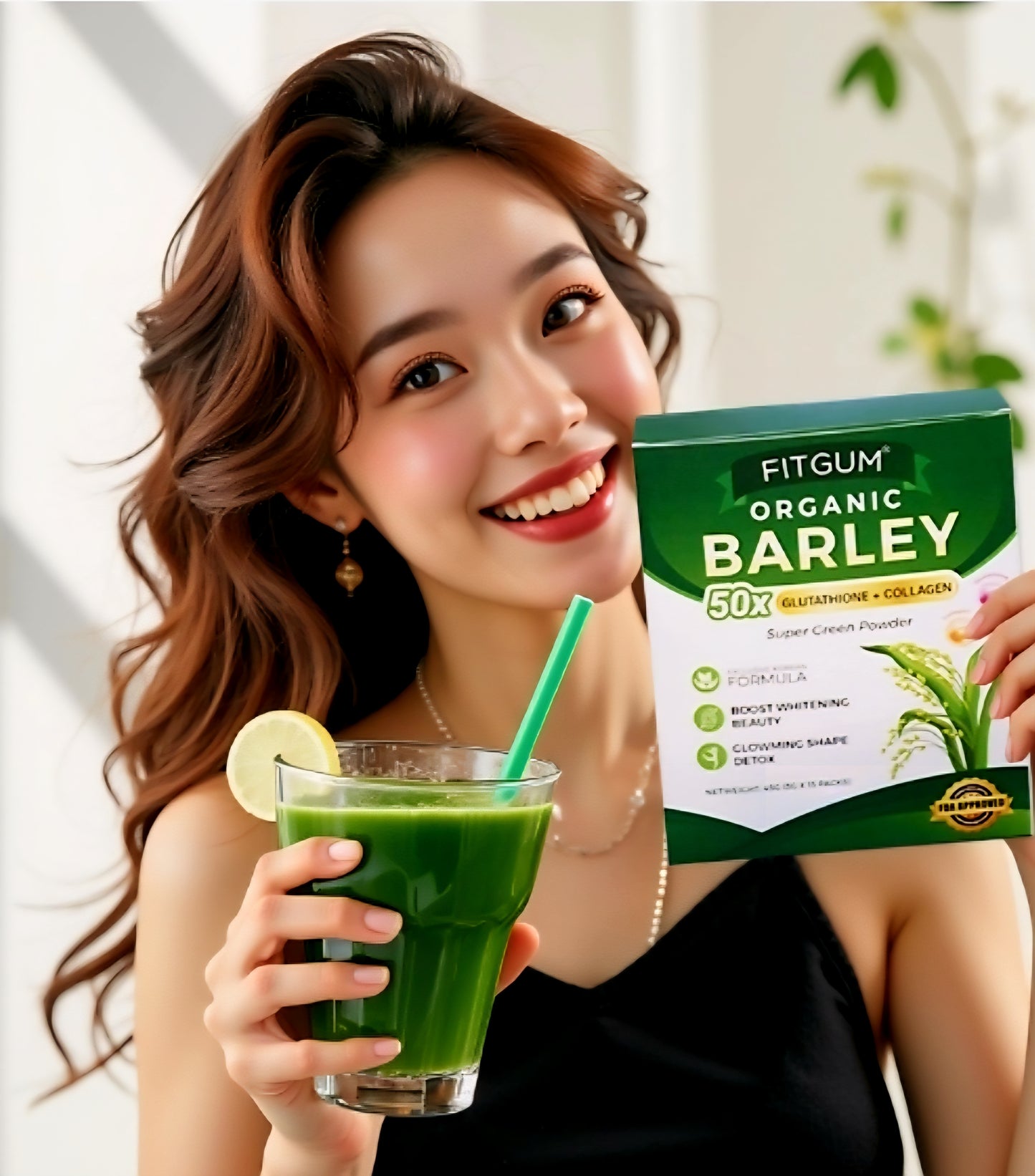 FITGUM Organic Barley 50x Glutathione + Collagen 3g×15sachets (45g)