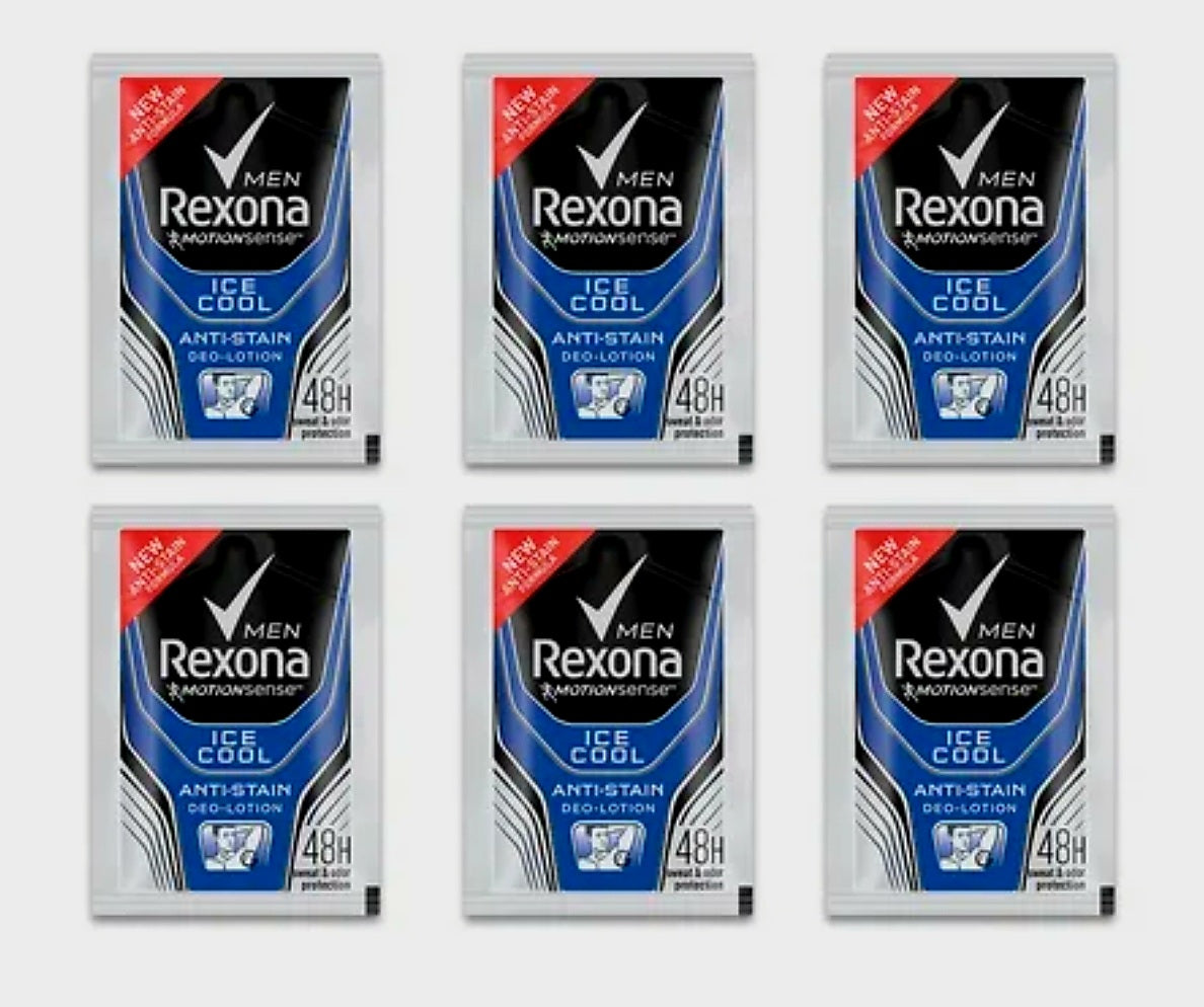 REXONA Men ICE COOL Anti-Stain Deo-Lotion 3ml×12sachets Hanger (TRAVEL SIZE)