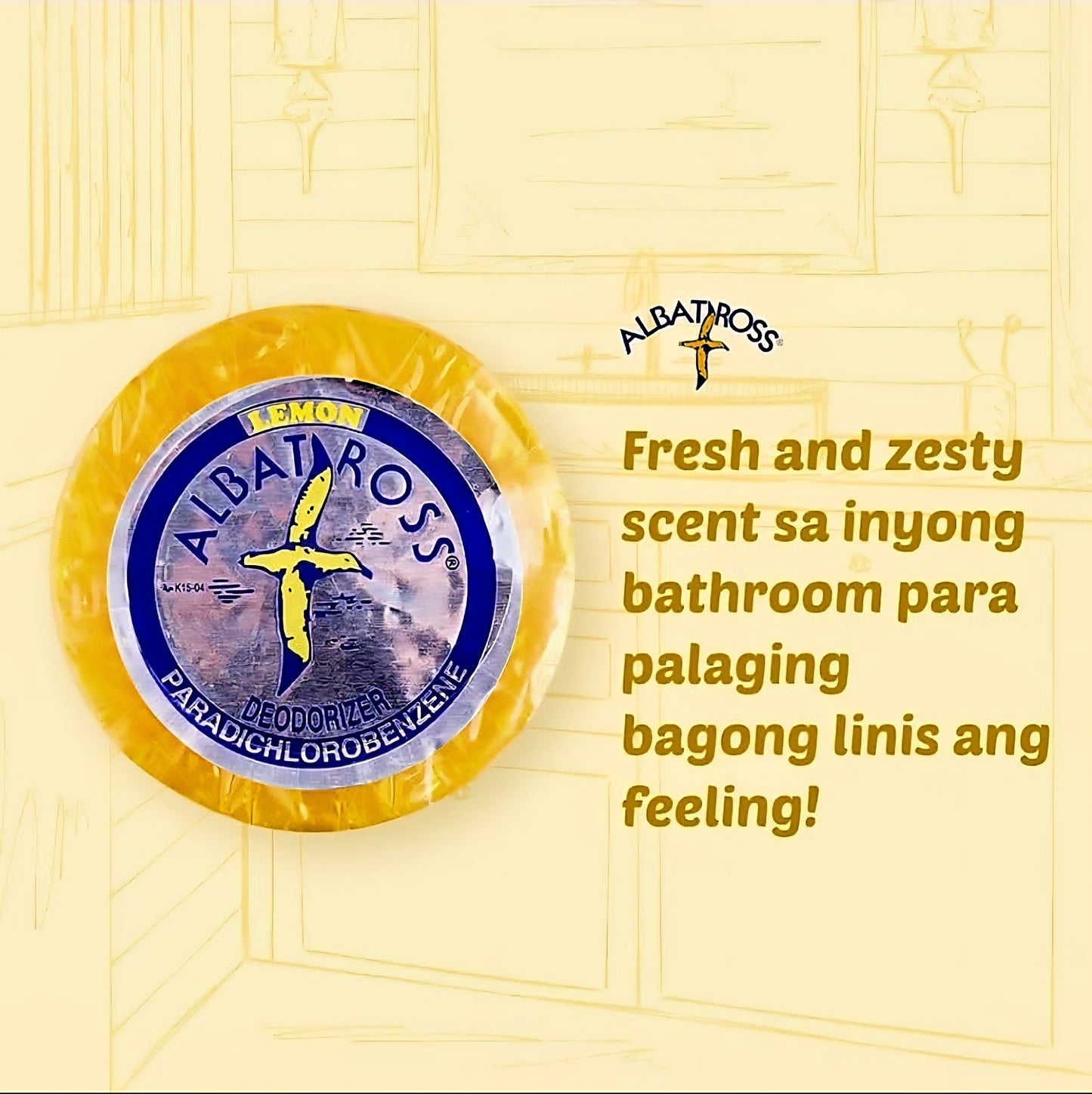 ALBATROSS Bathroom Deodorizer LEMON 100g (REFILL ONLY)