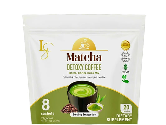 Luxe Slim MATCHA DETOXY COFFEE 21g x 8-sachets Herbal Coffee Drink Mix