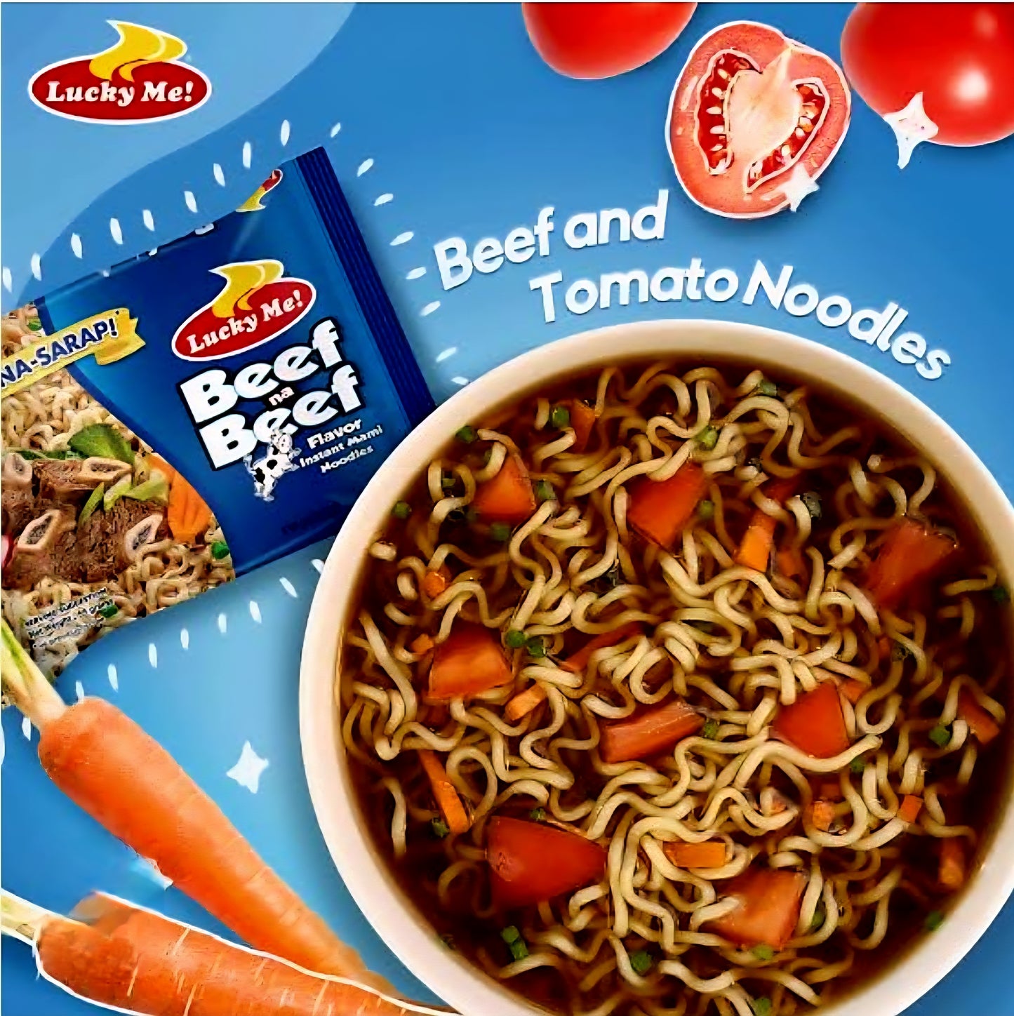 Lucky Me BEEF na BEEF Instant Noodle Soup 55g (1-Piece)