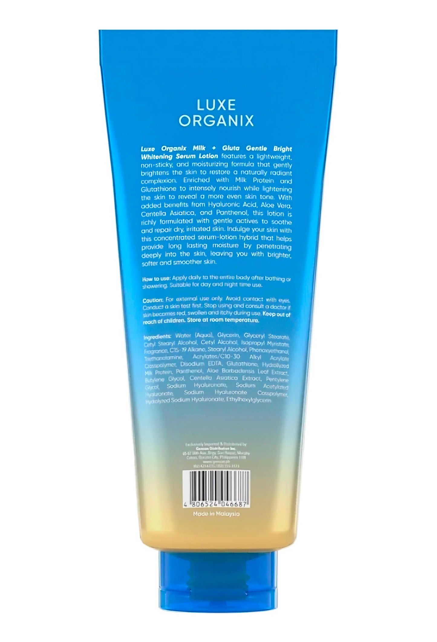 Luxe Organix MILK + GLUTATHIONE Youthful Gentle Bright Whitening Serum Lotion 350ml