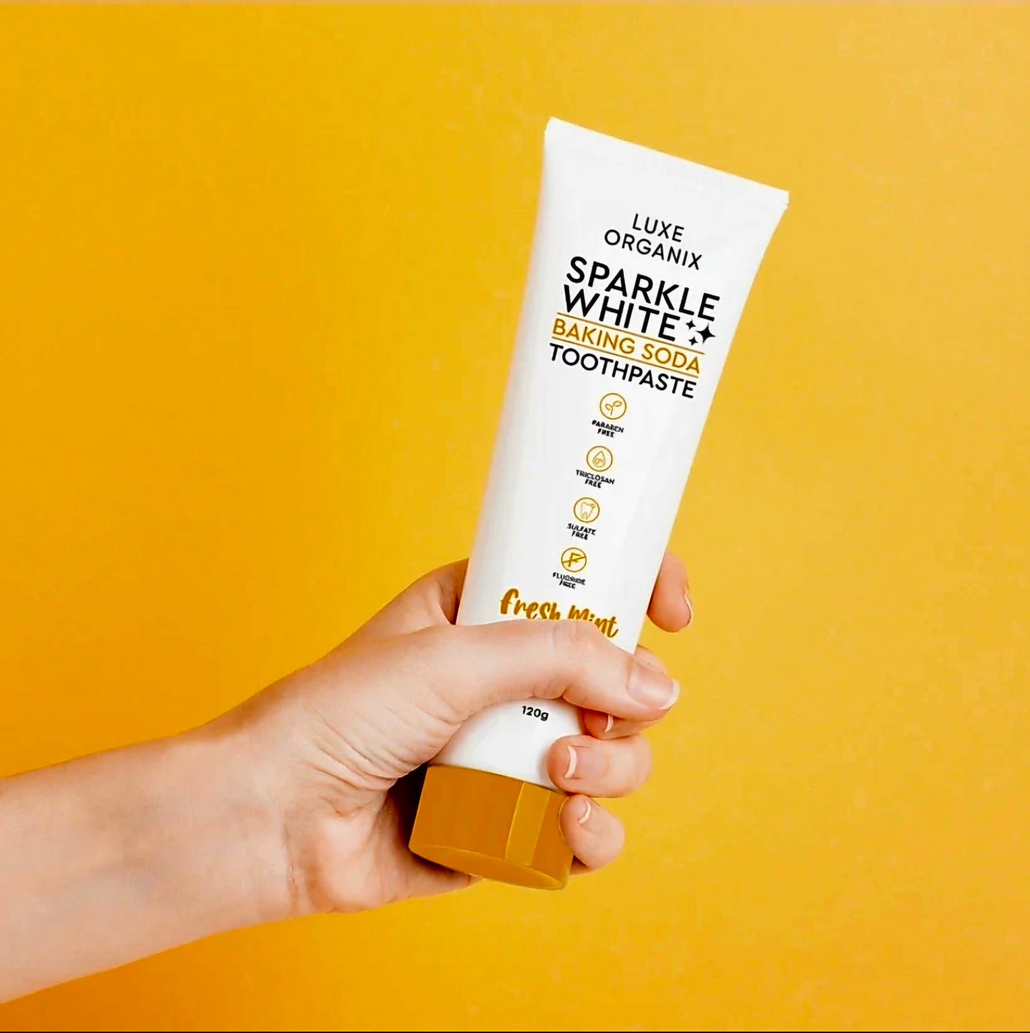 Luxe Organix SPARKLE WHITE BAKING SODA TOOTHPASTE Fresh Mint 120g