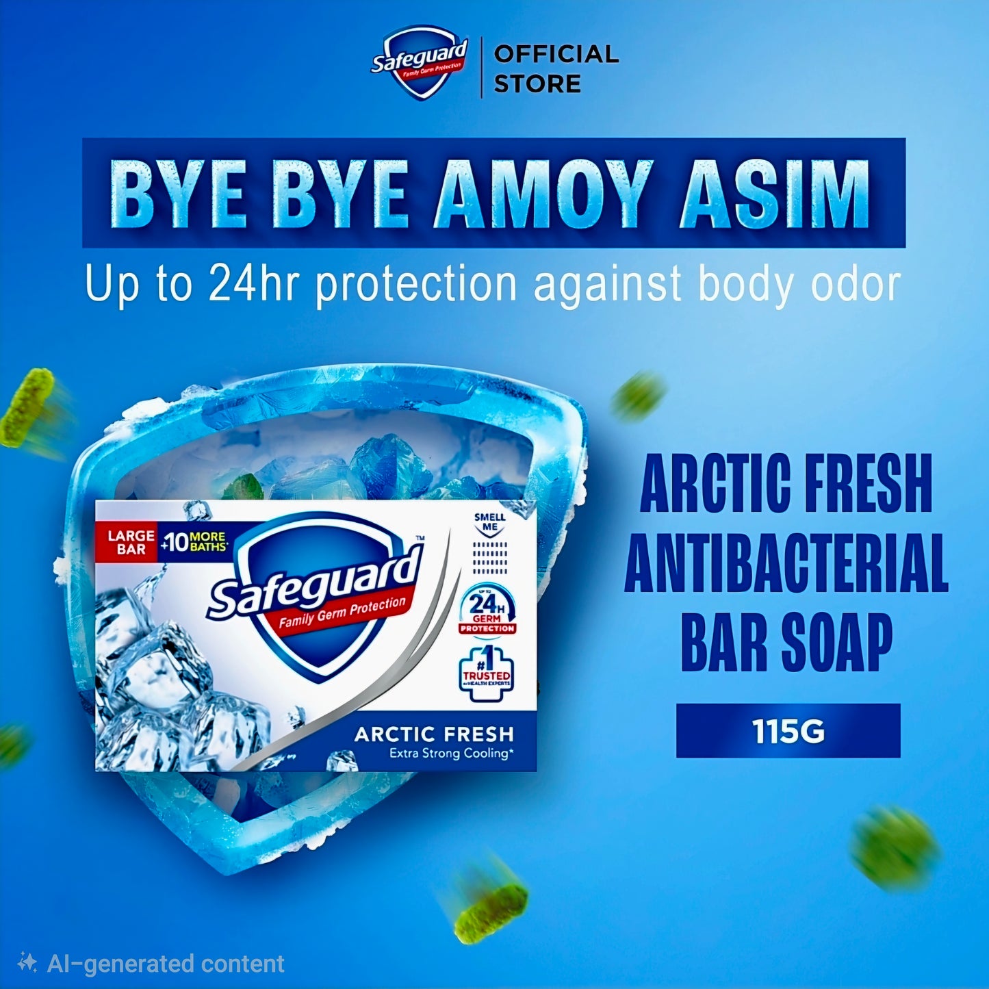 SAFEGUARD ARCTIC FRESH EXTRA STRONG COOLING BAR SOAP 115G