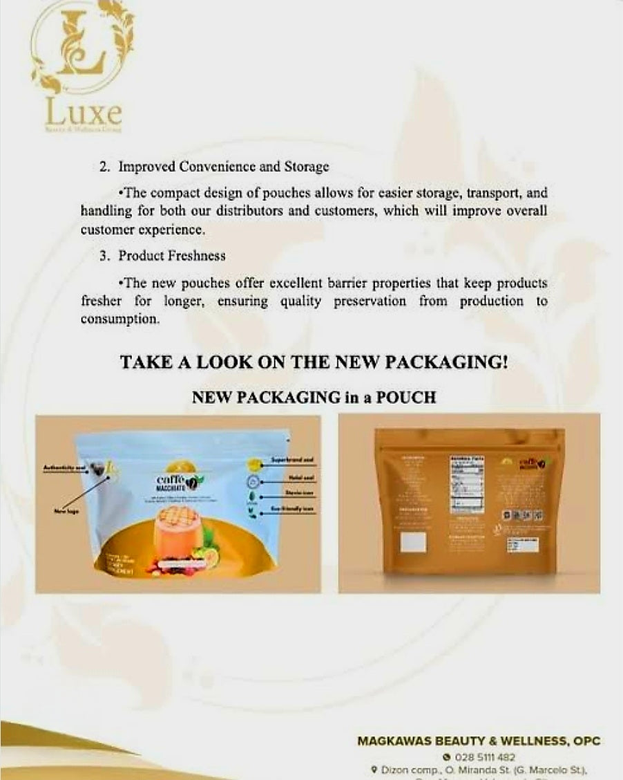 Luxe Slim CAFFE MACCHIATO 21g x 8 sachets (NEW POUCH PACKAGING)