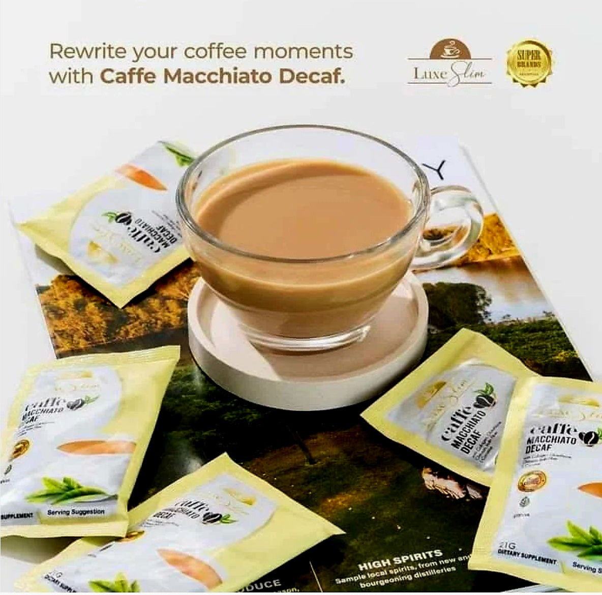 Luxe Slim CAFFE MACCHIATO DECAF Herbal Coffee Drink 21g×8sachets