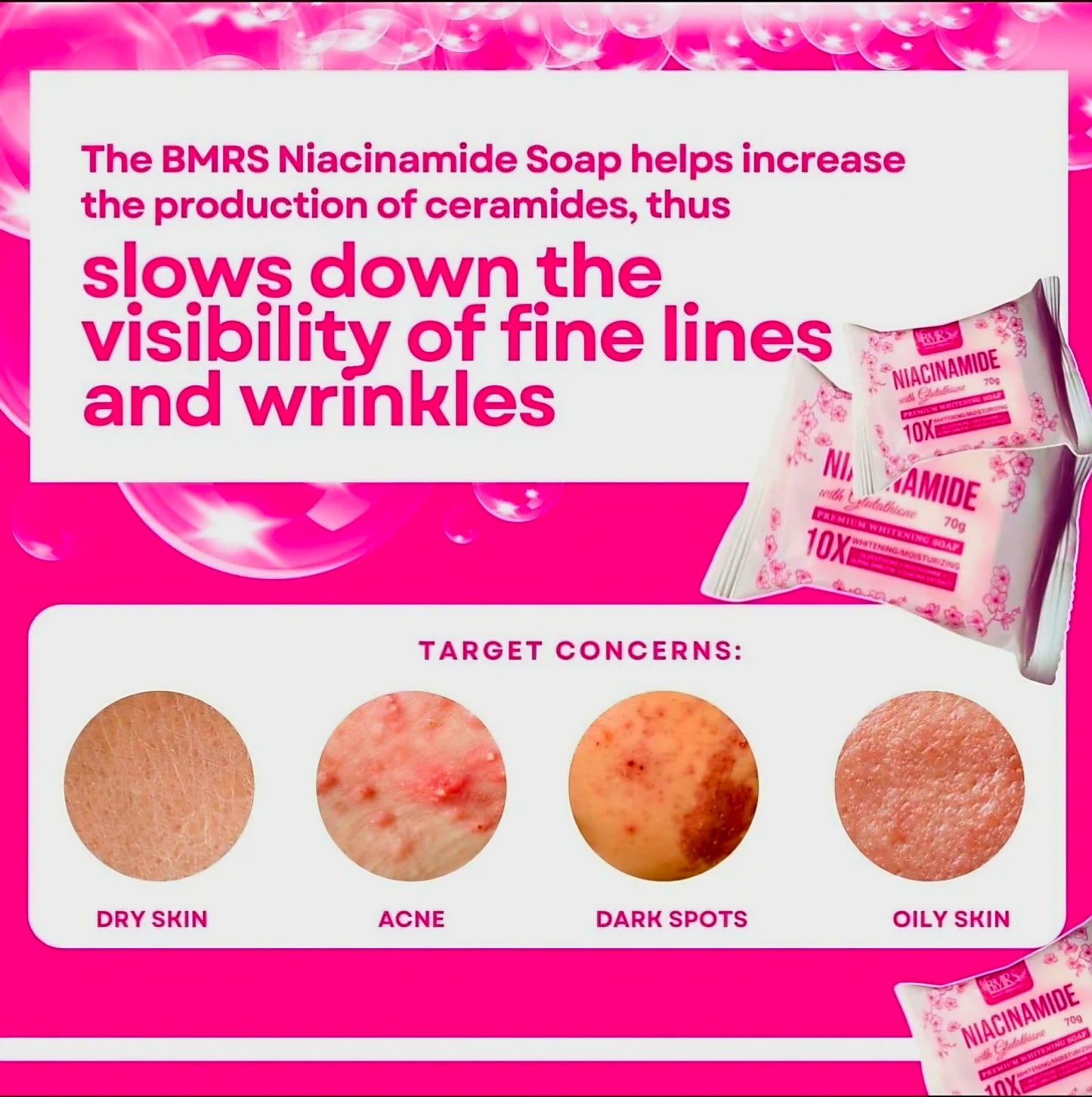 BMRS Niacinamide with Glutathione Premium Whitening Soap 70g