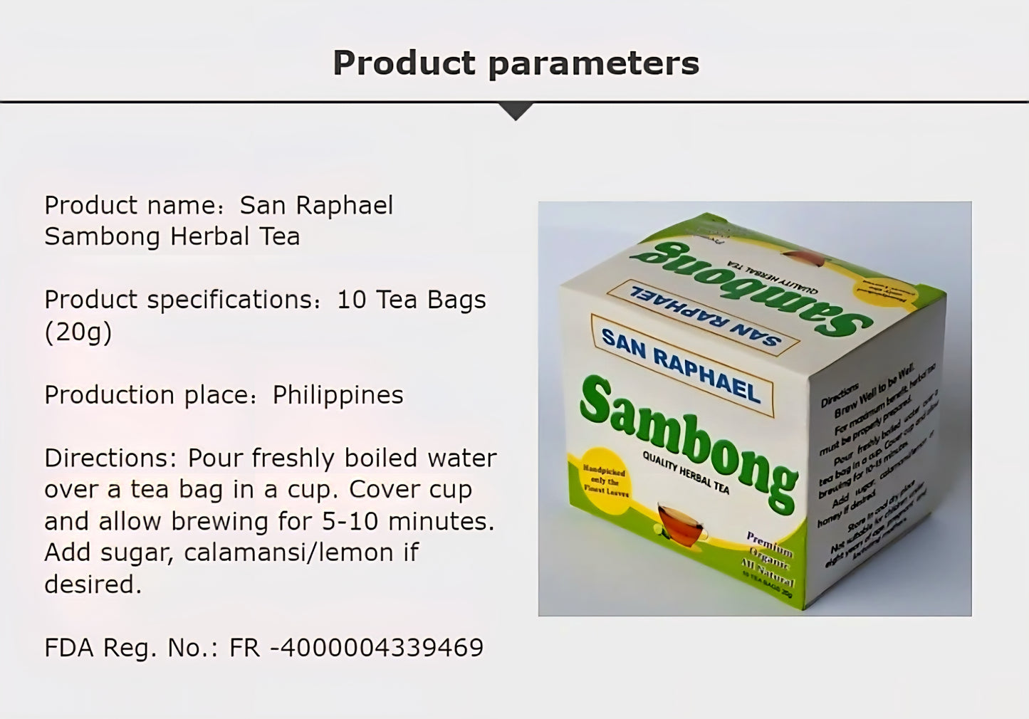 San Raphael SAMBONG Herbal Tea 16 Teabags (LARGE PACK)