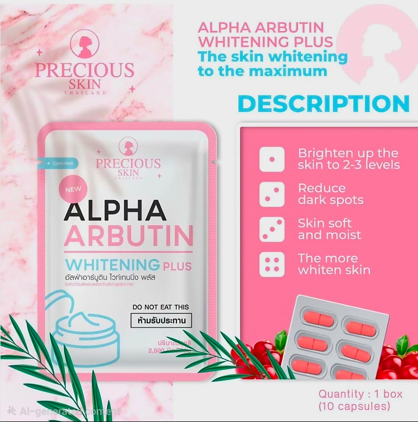 Alpha Arbutin 3Plus Collagen Whitening Capsules (10 Caps)