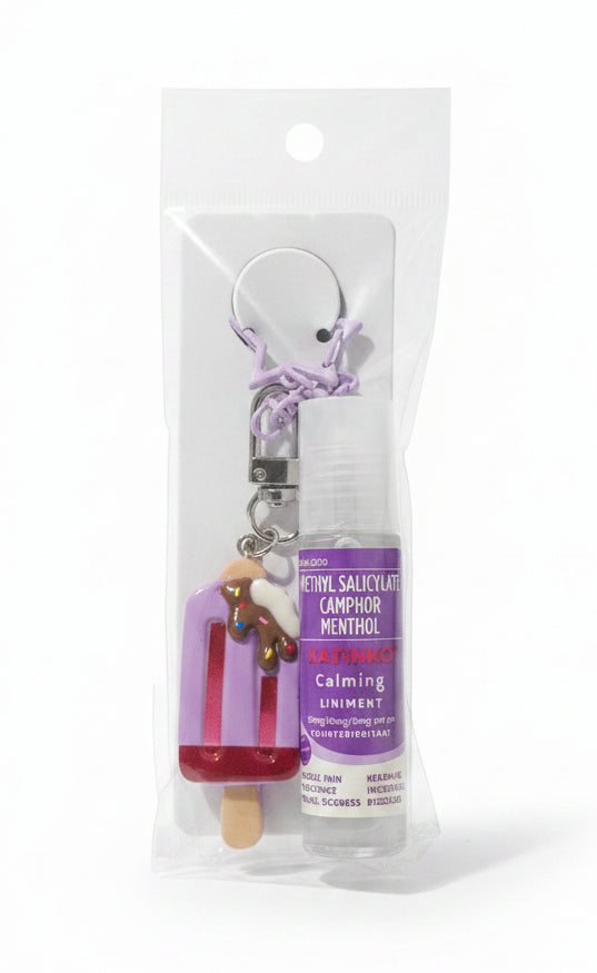 KATINKO CALMING LAVENDER LINIMENT ROLL-ON 10ML BAG CHARM/KEYCHAIN