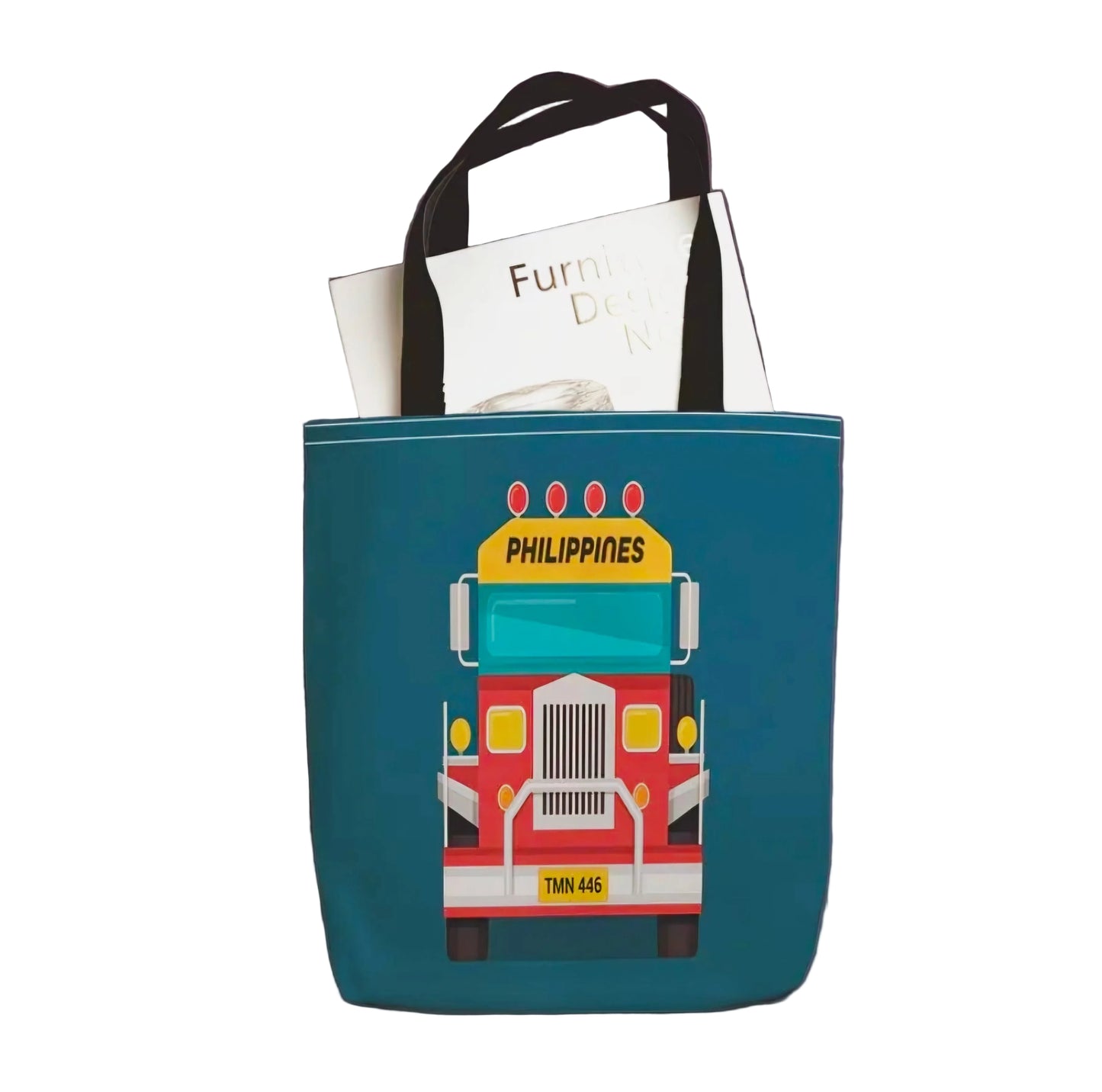 PHILIPPINES RED JEEPNEY Canvas Tote Bag BLUE-GREEN
