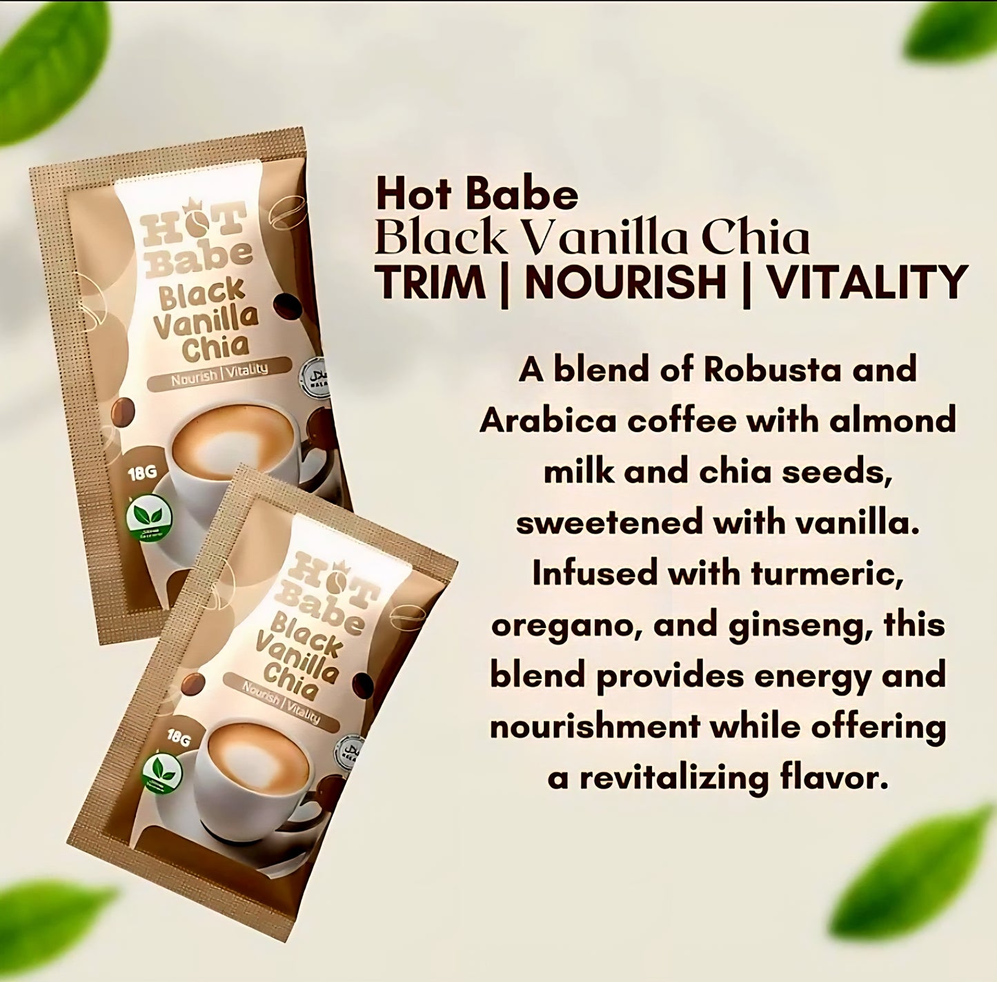 Hot Babe BLACK VANILLA CHIA 18g×10sachets