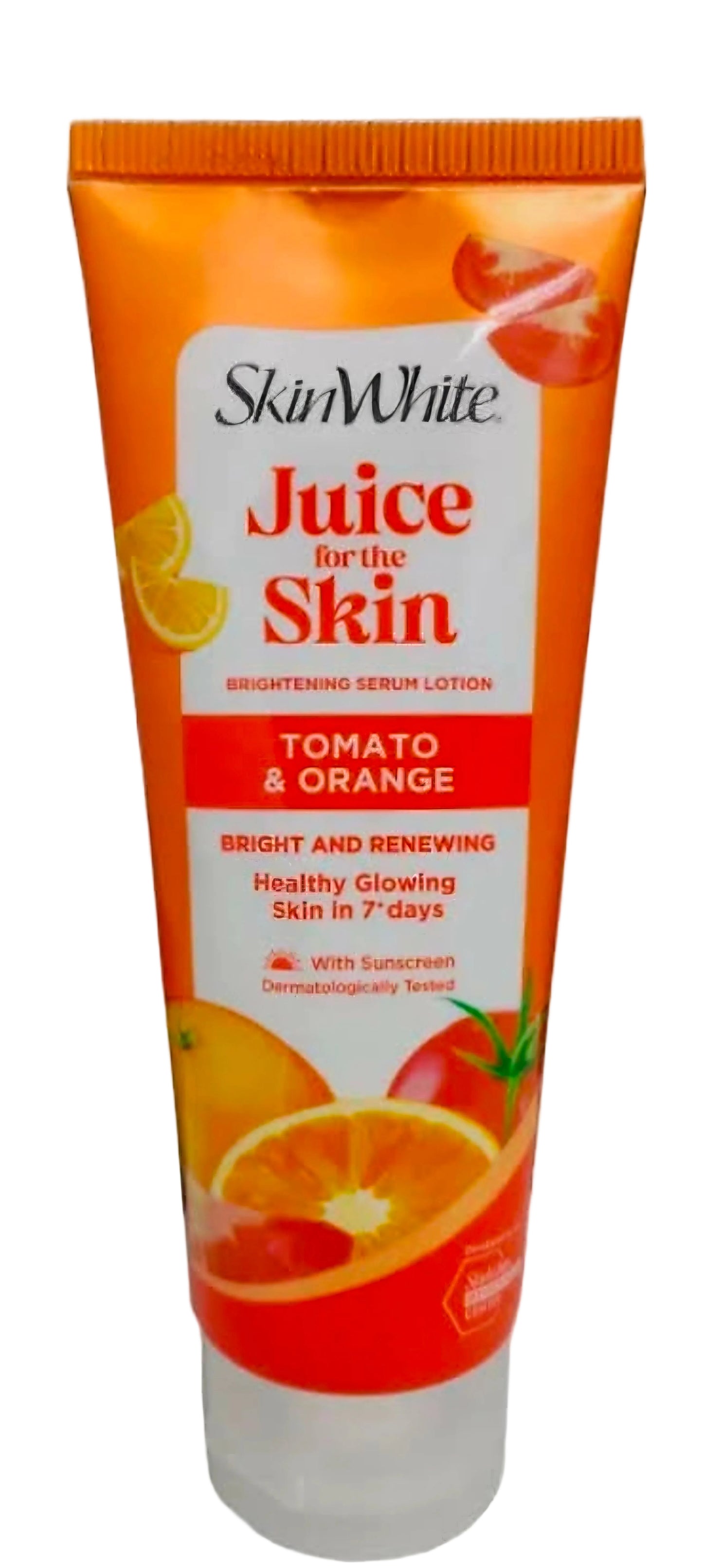 SkinWhite Juice For The Skin TOMATO & ORANGE Brightening Serum Lotion BRIGHT & RENEWING 180ml (ORANGE)