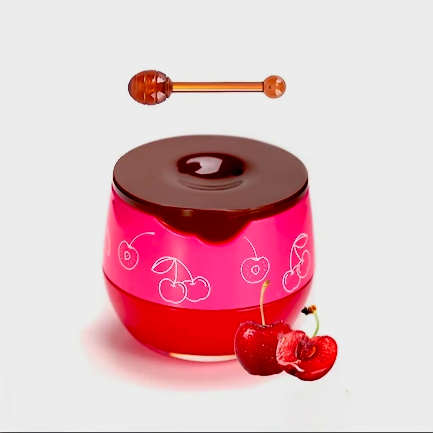 CC Glam & Beauty (CHERRY) Propolis Beewax LIP MASK in HONEYPOT with Hygienic Lip Applicator 5g