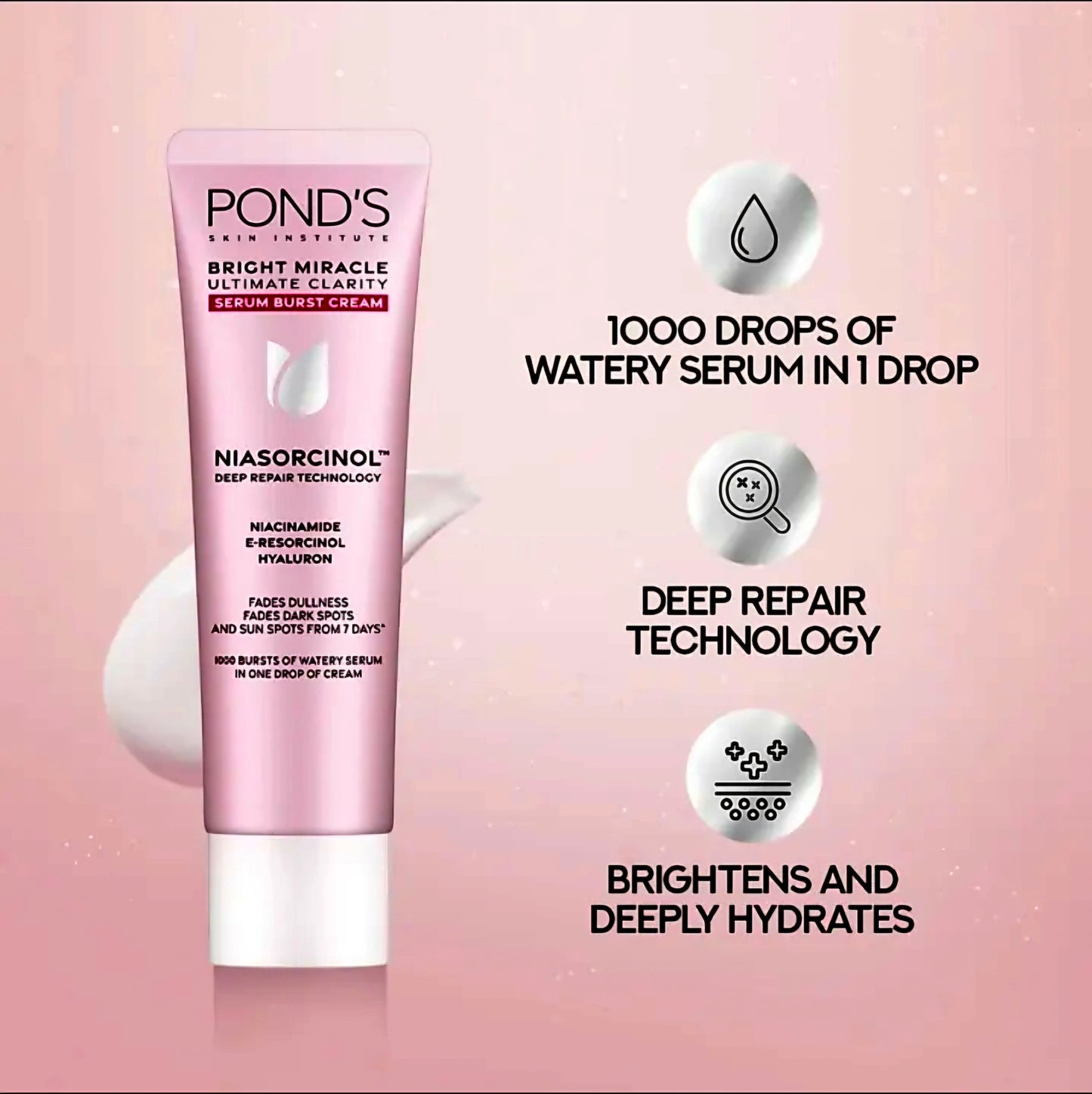 POND'S Bright Miracle SERUM BURST CREAM 20g Niasorcinol Deep Repair