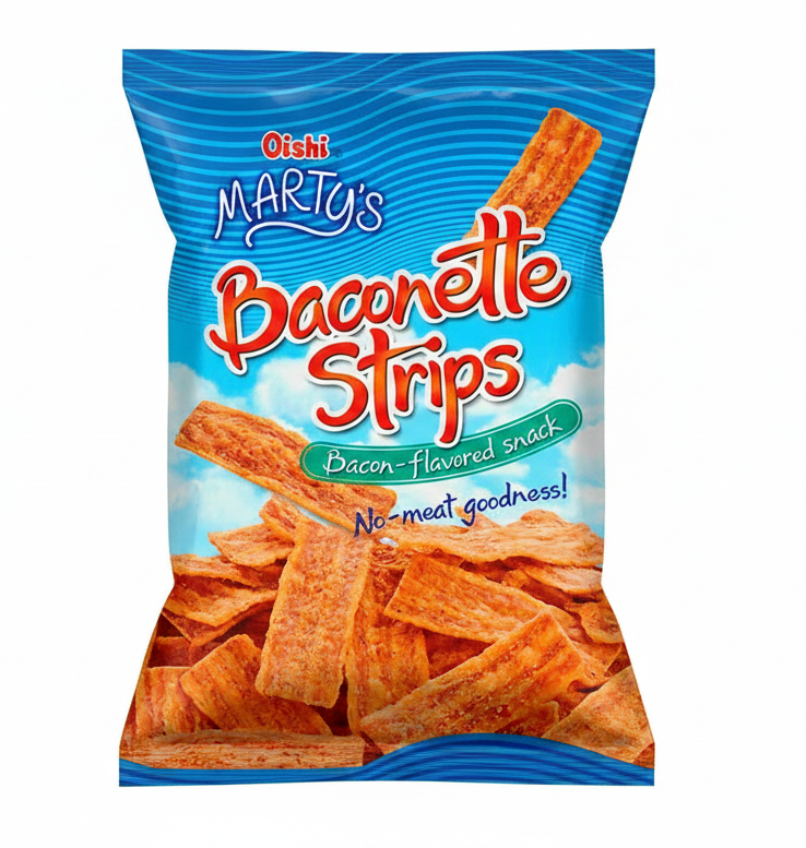 OISHI MARTYS BACONETTE STRIPS BACON-FLAVORED SNACK 90G
