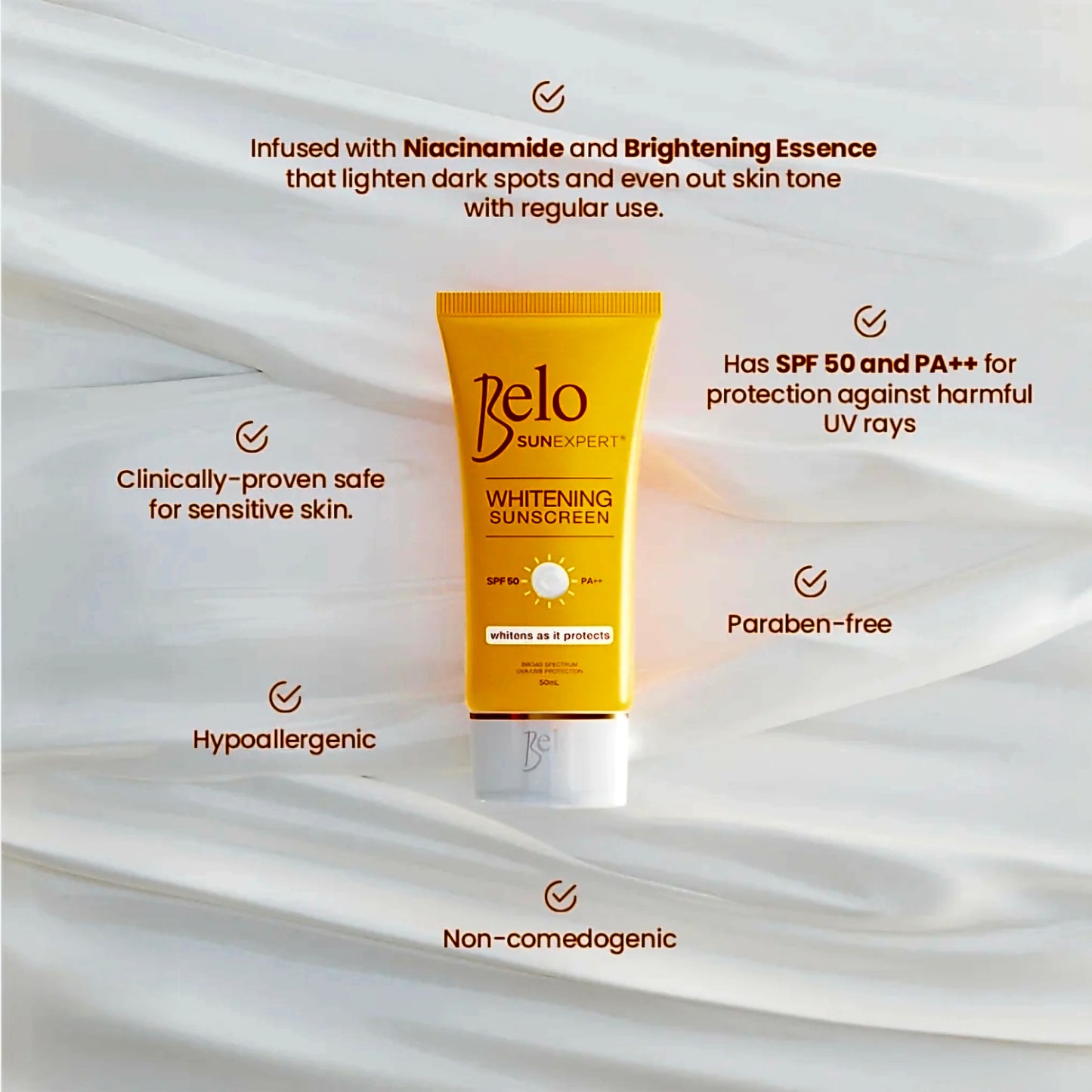 BELO Sunexpert WHITENING SUNSCREEN SPF50 PA++ 50ml