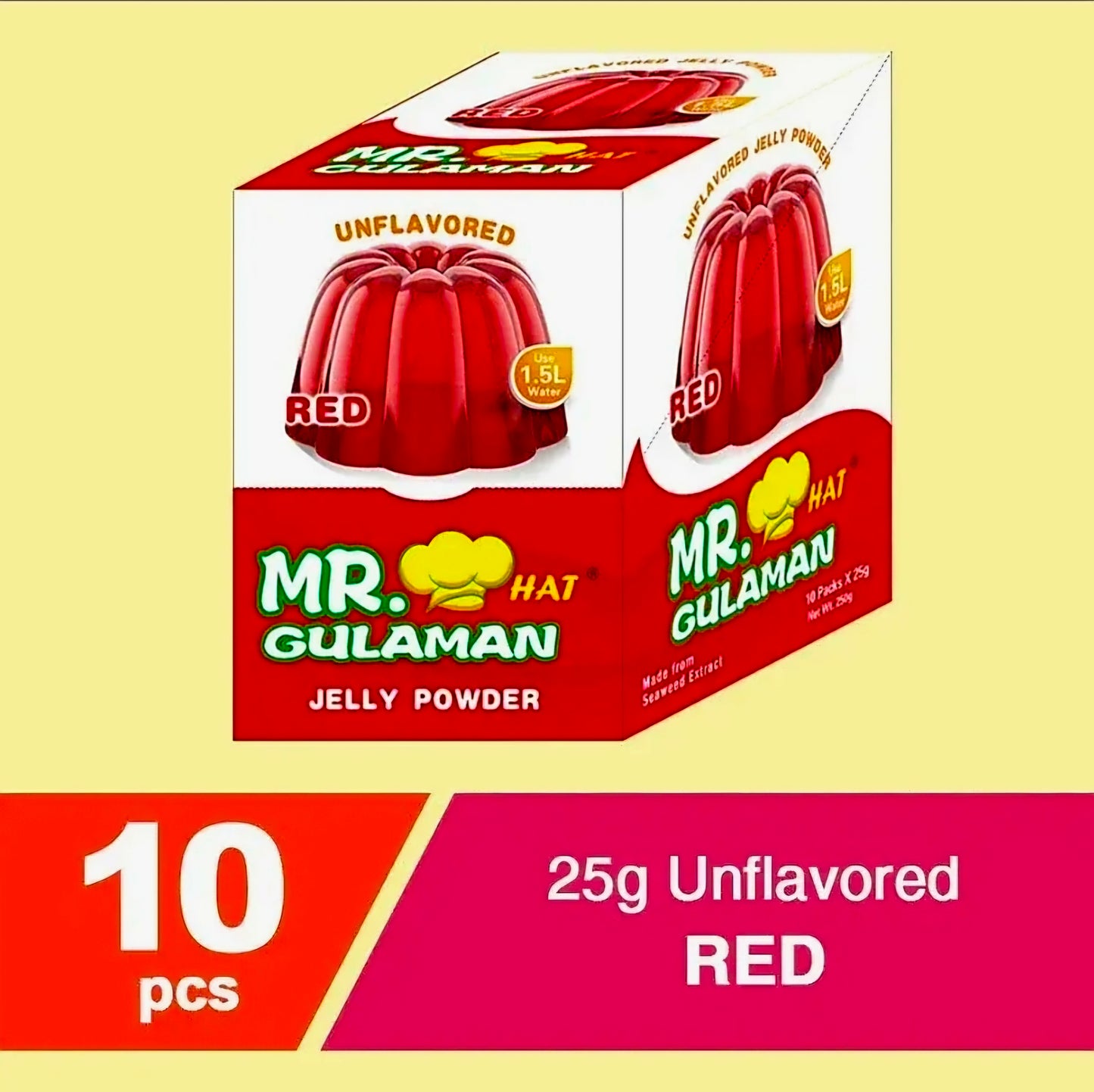 MR HAT UNFLAVORED RED GULAMAN 25G×10 BOX