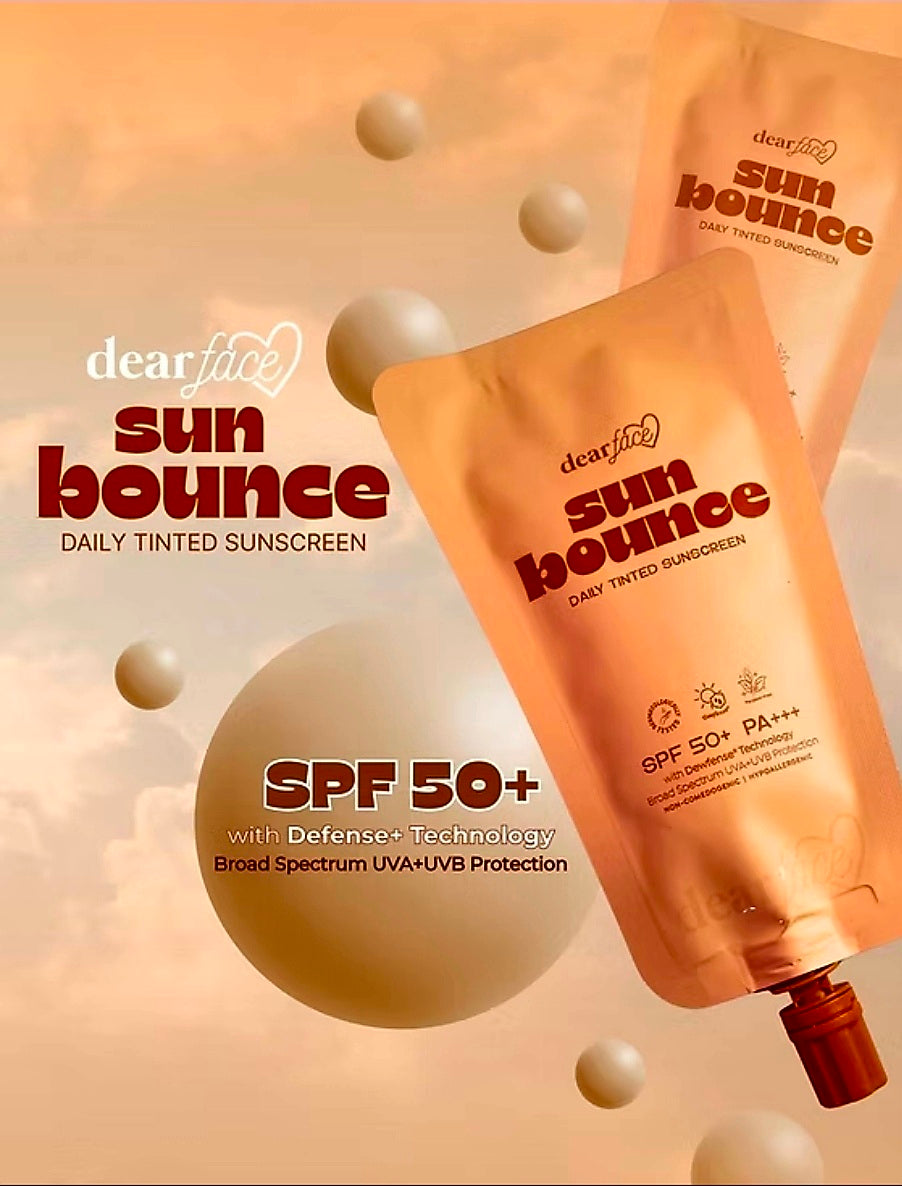 DearFace SUN BOUNCE Daily Tinted Suncreen 30ml×2 TWINPOUCH SPF50 PA+++ UVA/UVB Protection