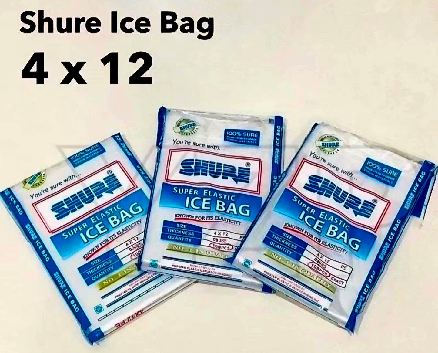 SHURE Ice Bag 4"x12" 100-sheets Pack (REGULAR)