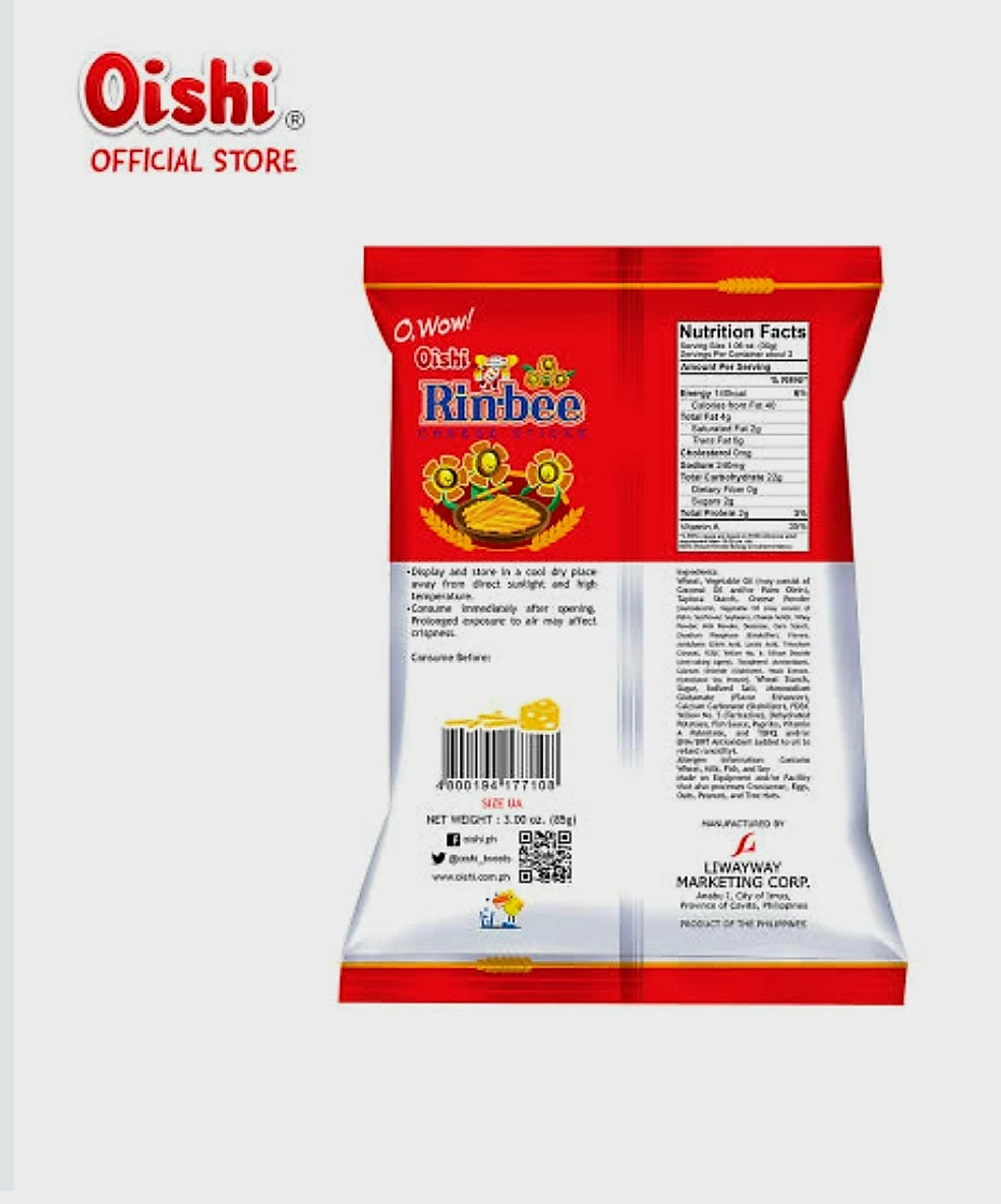 Oishi RINBEE Cheese Sticks 85g