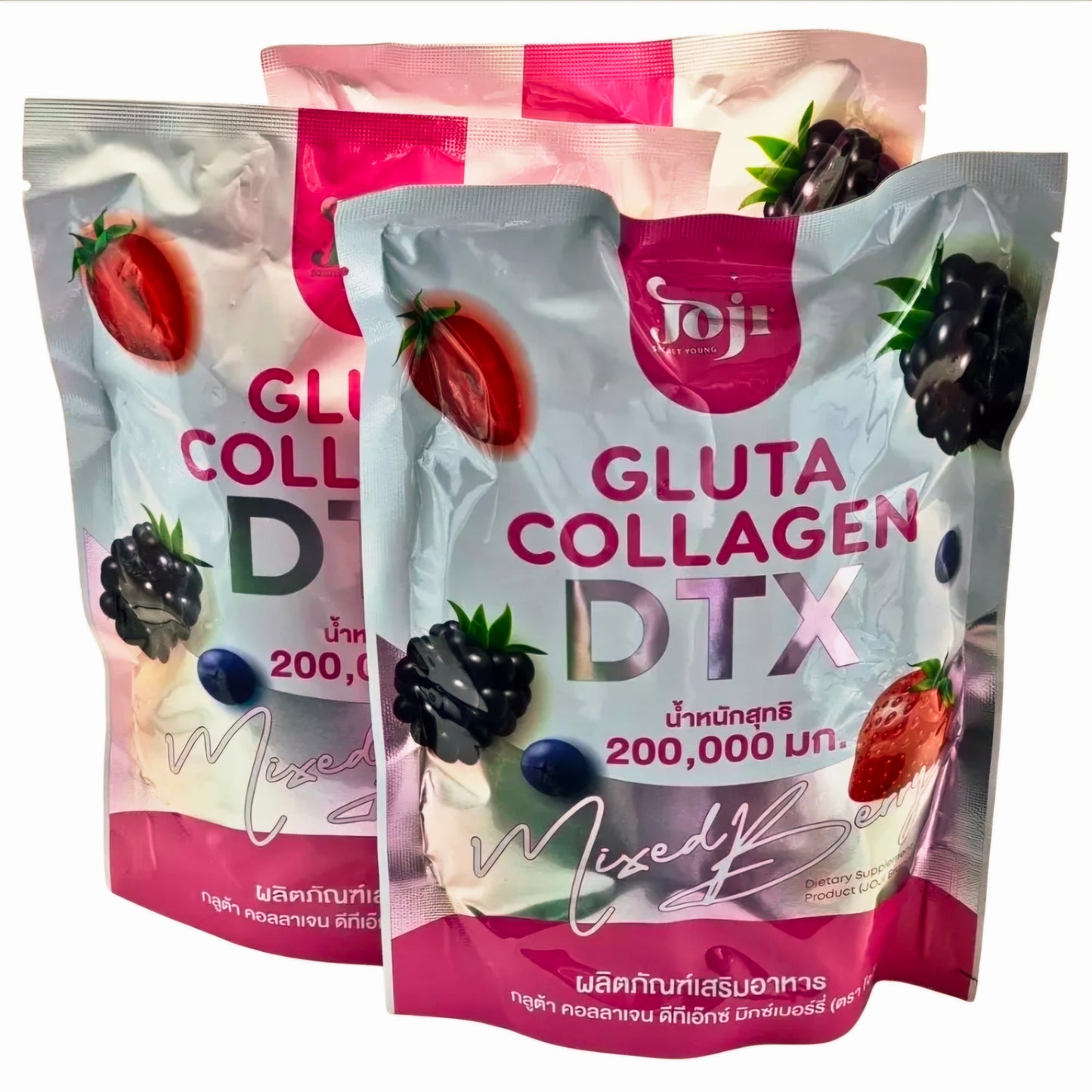Joji Gluta Collagen DTX PLUS Mixed Berry 200,000mg 10-sachets AUTHENTIC THAILAND