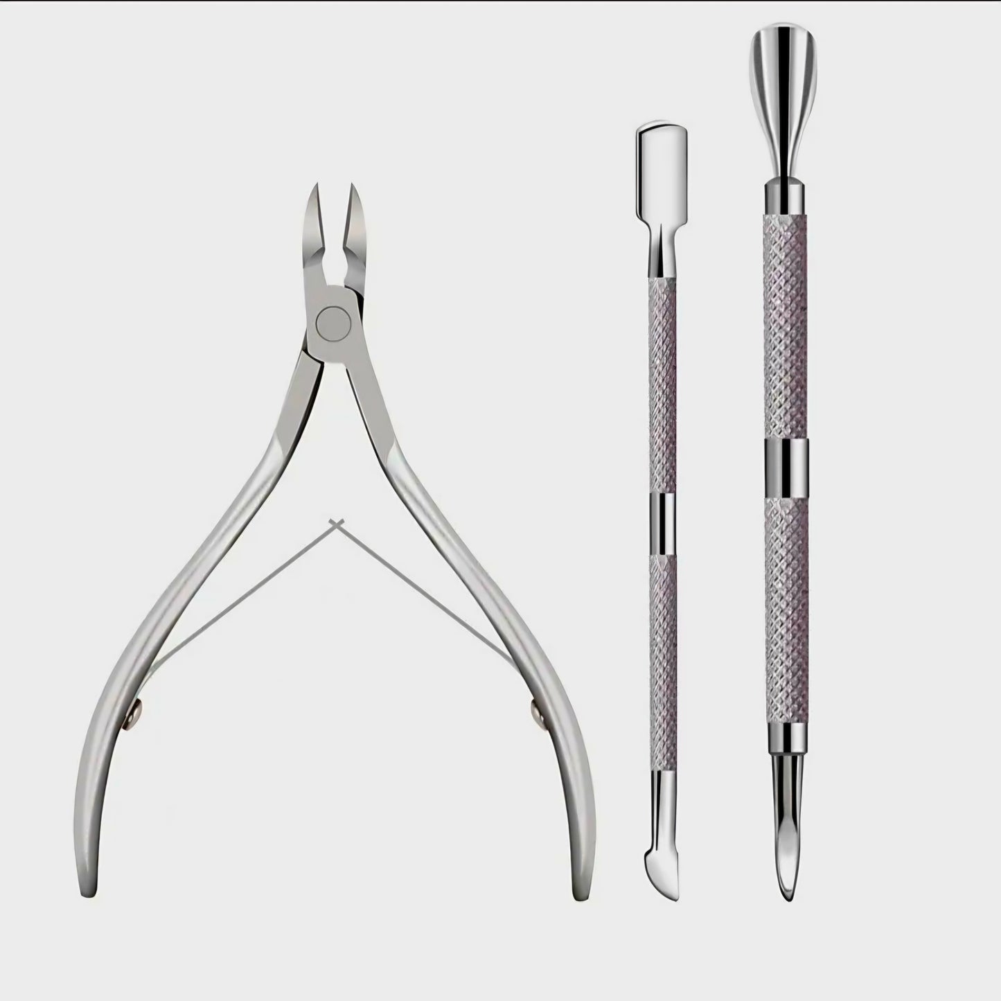 Solingen Nail Nipper with 2 Stainless Nail Pusher Set