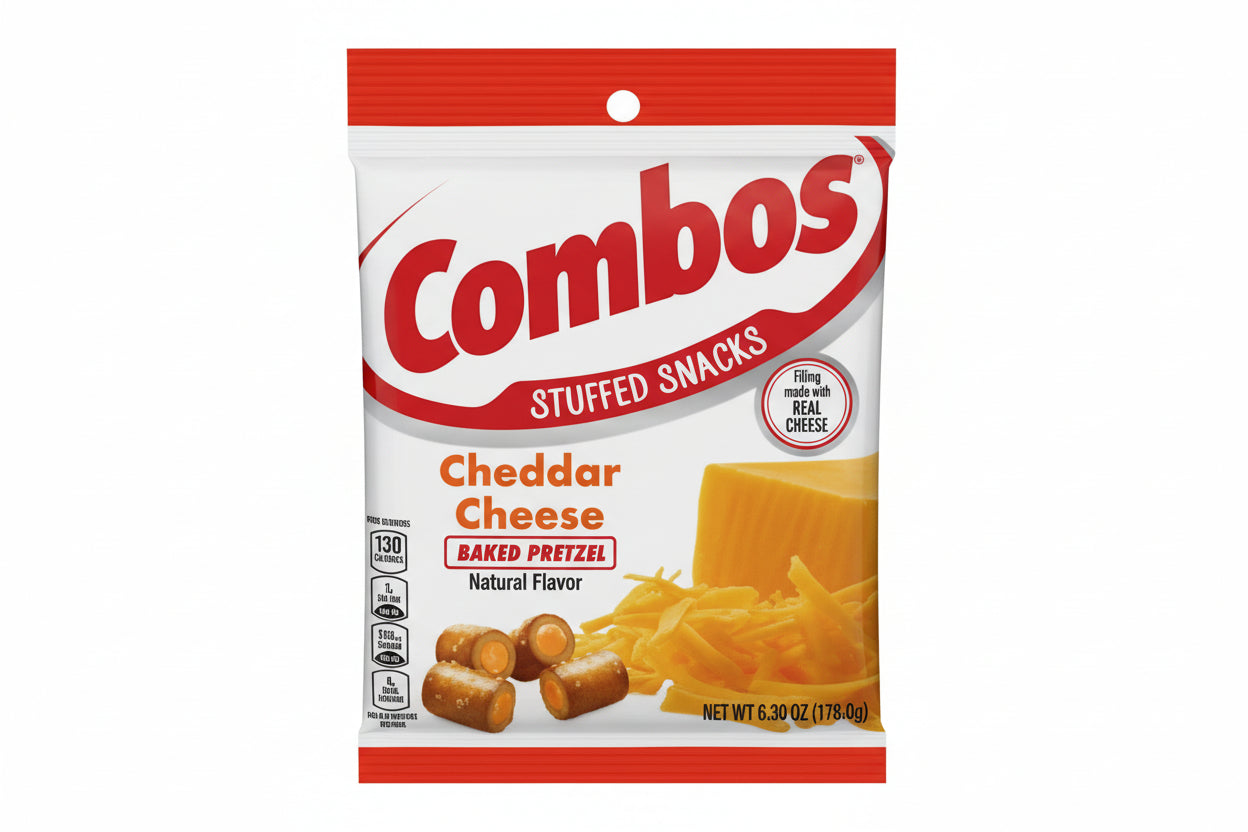 COMBOS Stuffed Snacks Baked Pretzel CHEDDAR CHEESE 178g
