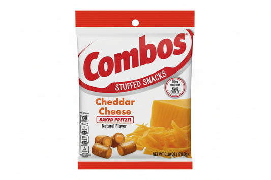 COMBOS Stuffed Snacks Baked Pretzel CHEDDAR CHEESE 178g