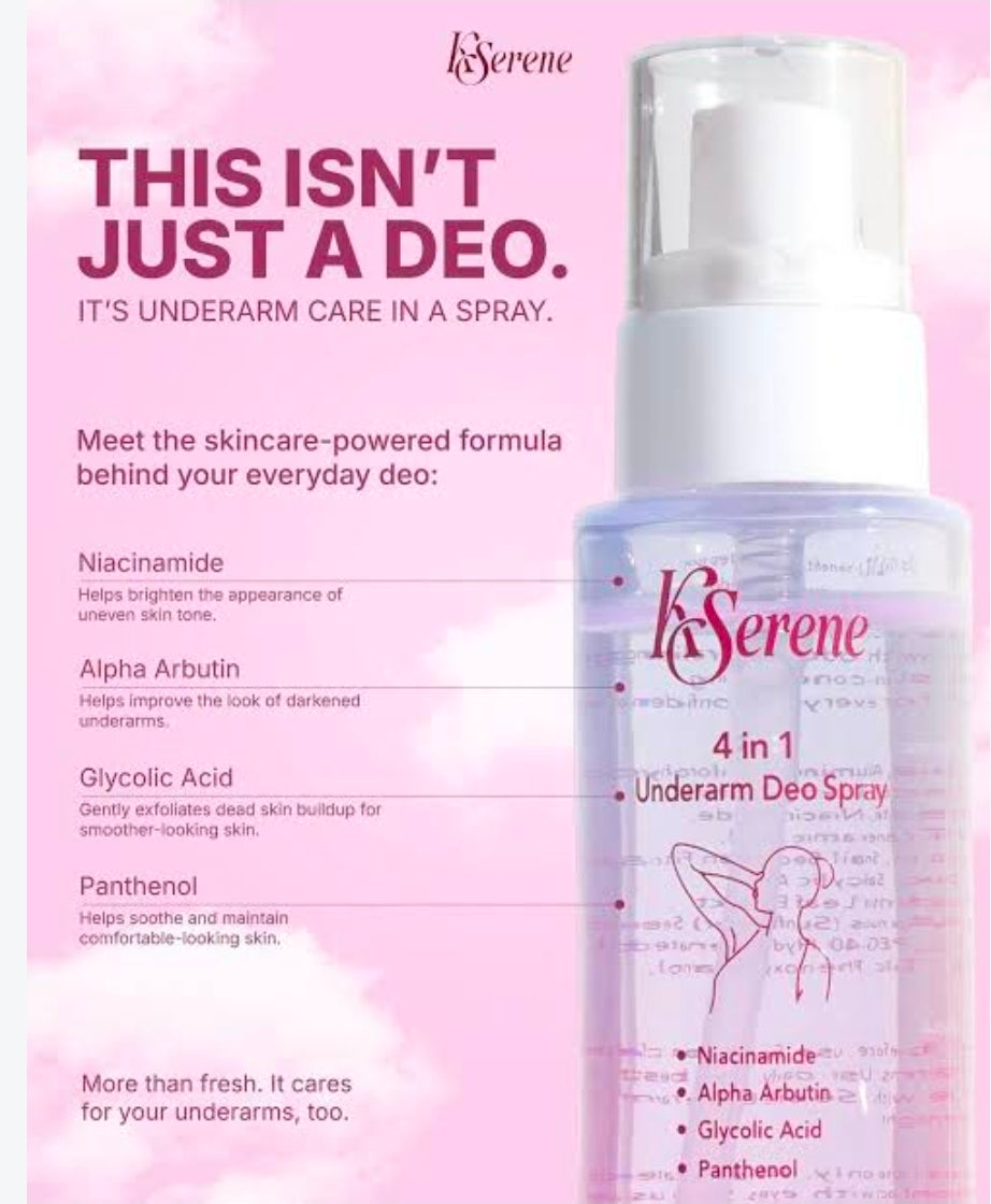 KSERENE 4-IN-1 UNDERARM DEO SPRAY 60ML