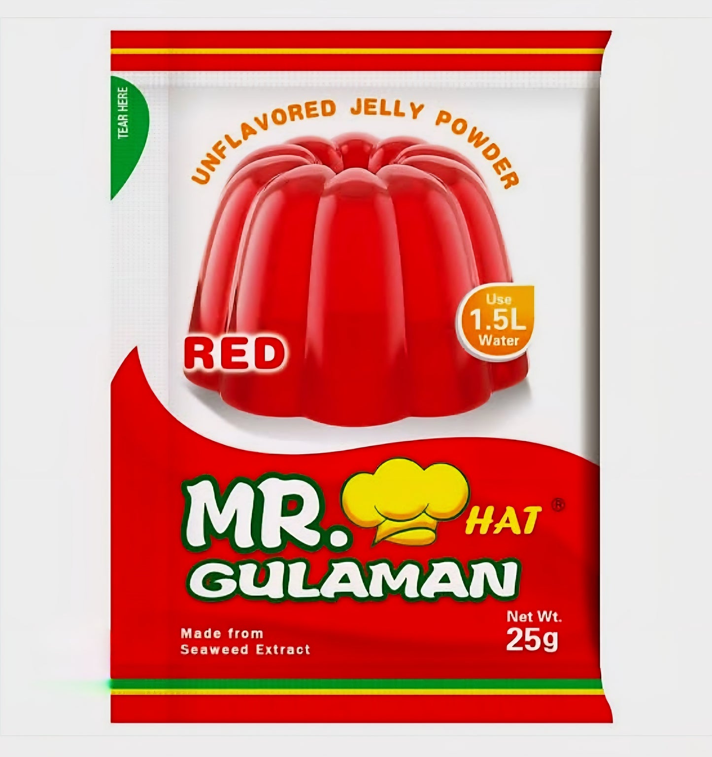 Mr. Hat Gulaman UNFLAVORED RED 25g×10sachets (BOX)
