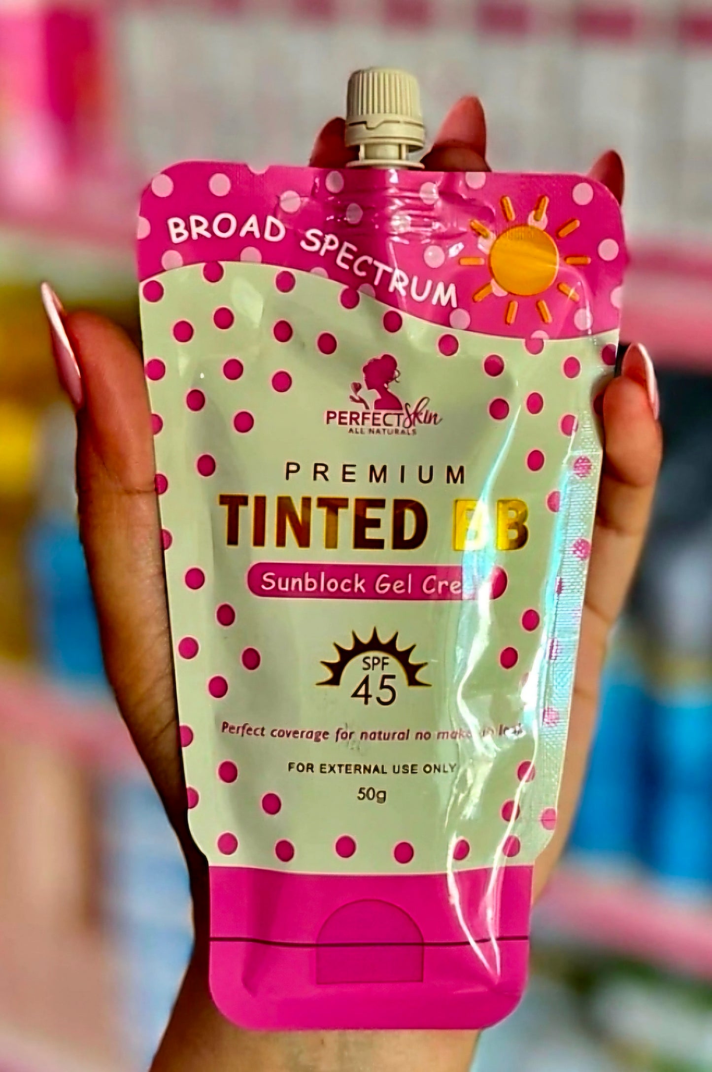 Perfect Skin PREMIUM TINTED BB Sunblock Gel Cream SPF45 50g (Resealable Cap)