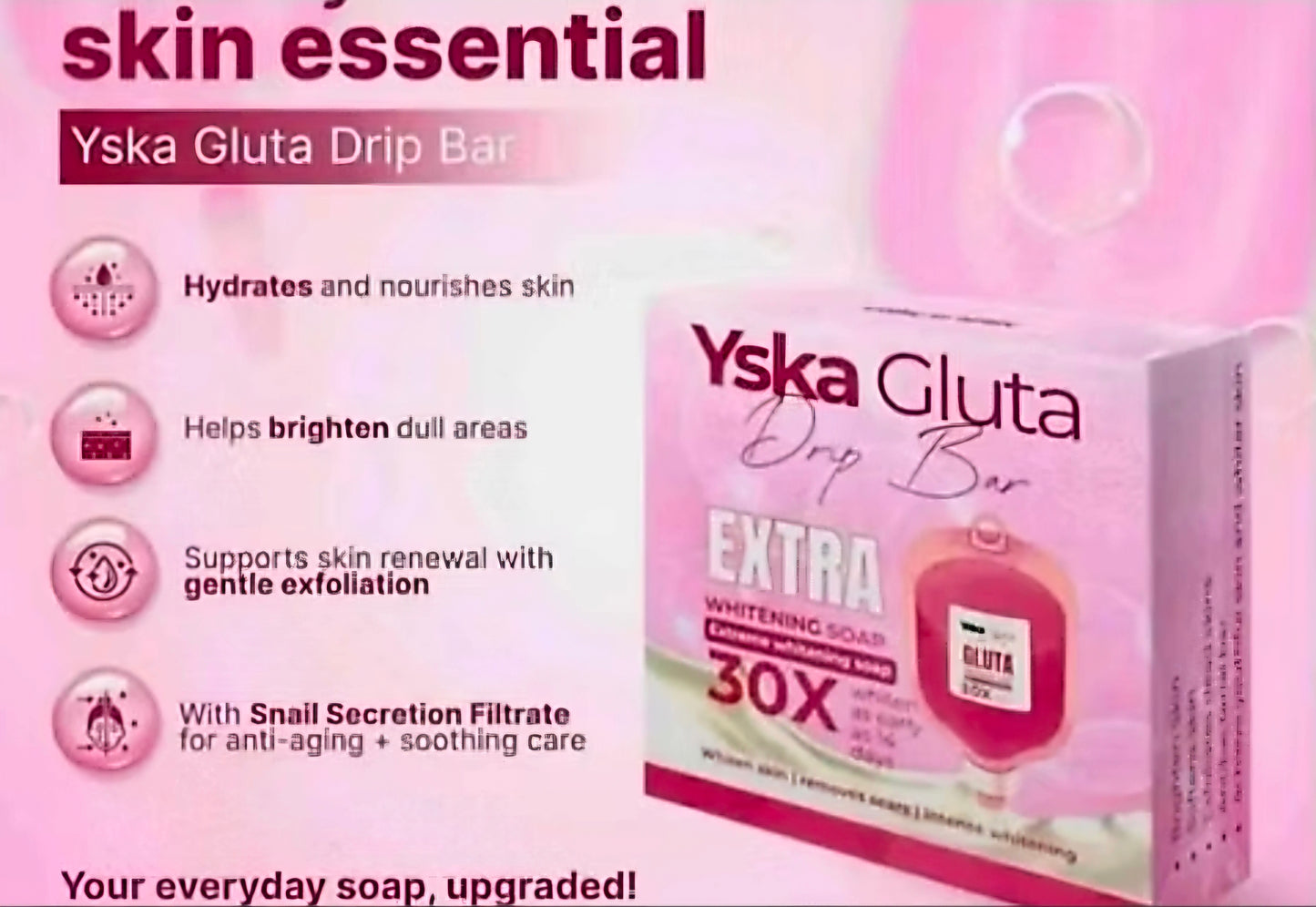 Yska Gluta Drip Bar Soap 30X GLUTA EXTREME WHITENING SOAP 70g
