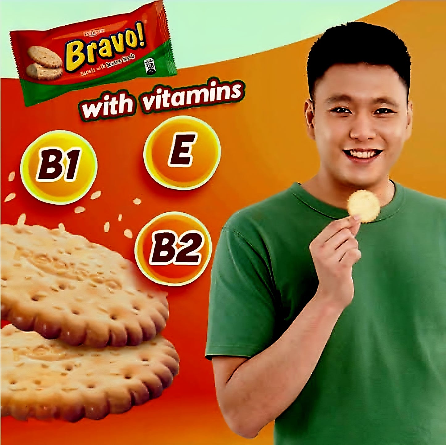 Rebisco BRAVO Sesame Biscuits 30g × 10pcs