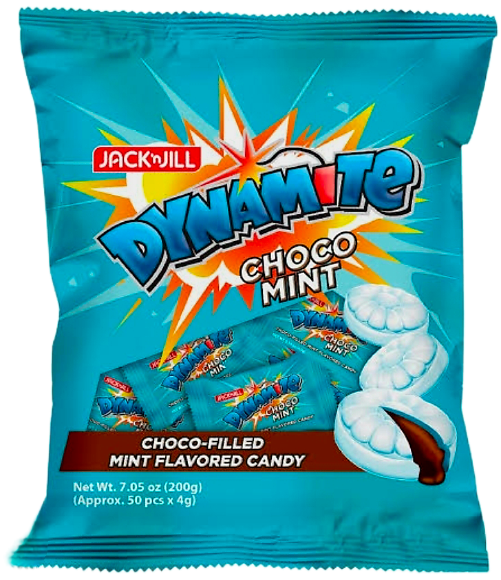 JACK&JILL DYNAMITE CHOCO-FILLED MINT CANDY 4G×50-PCS