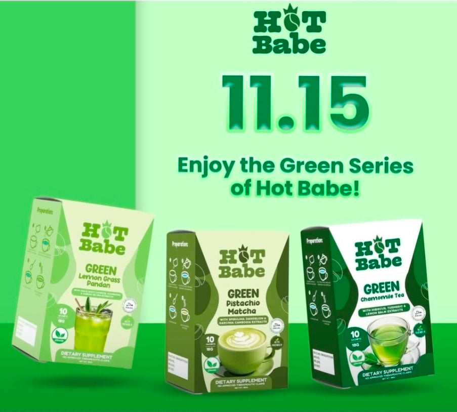 Hot Babe by Kiray Celis GREEN PISTACHIO MATCHA LATTE 18g×10sachets (GREEN  SERIES)