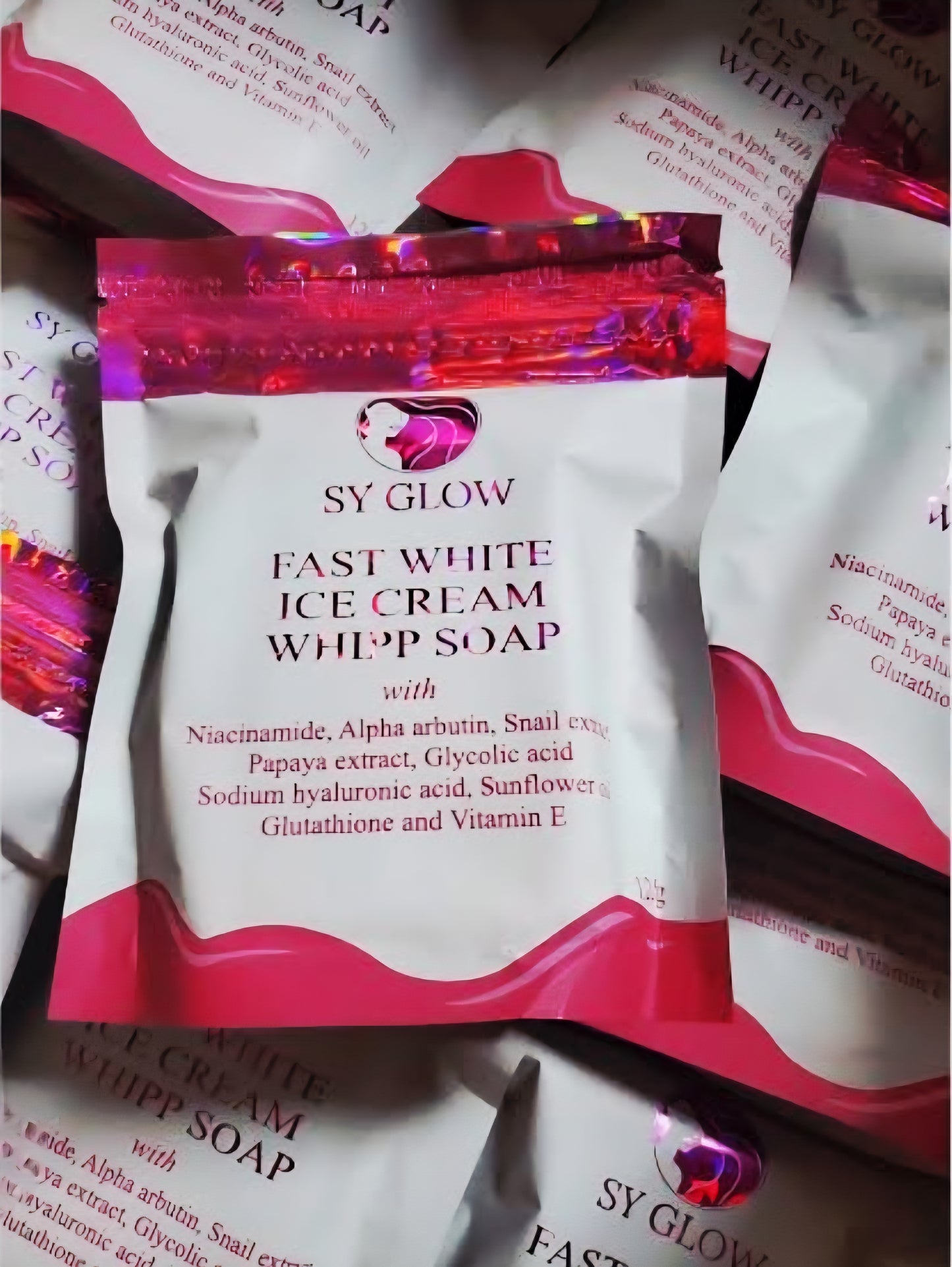 SY GLOW Fast White Ice Cream Whipp Soap 125g (with Foaming Net)