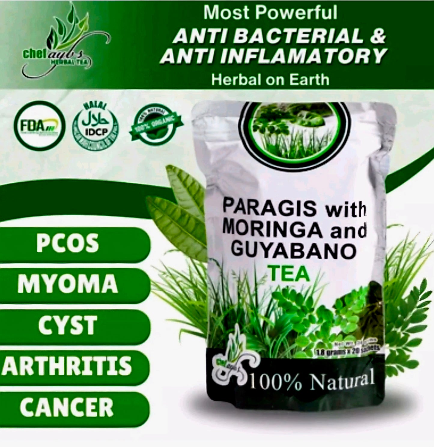 Chef Aybs PARAGIS with MORINGA & GUYABANO 20-Teabags