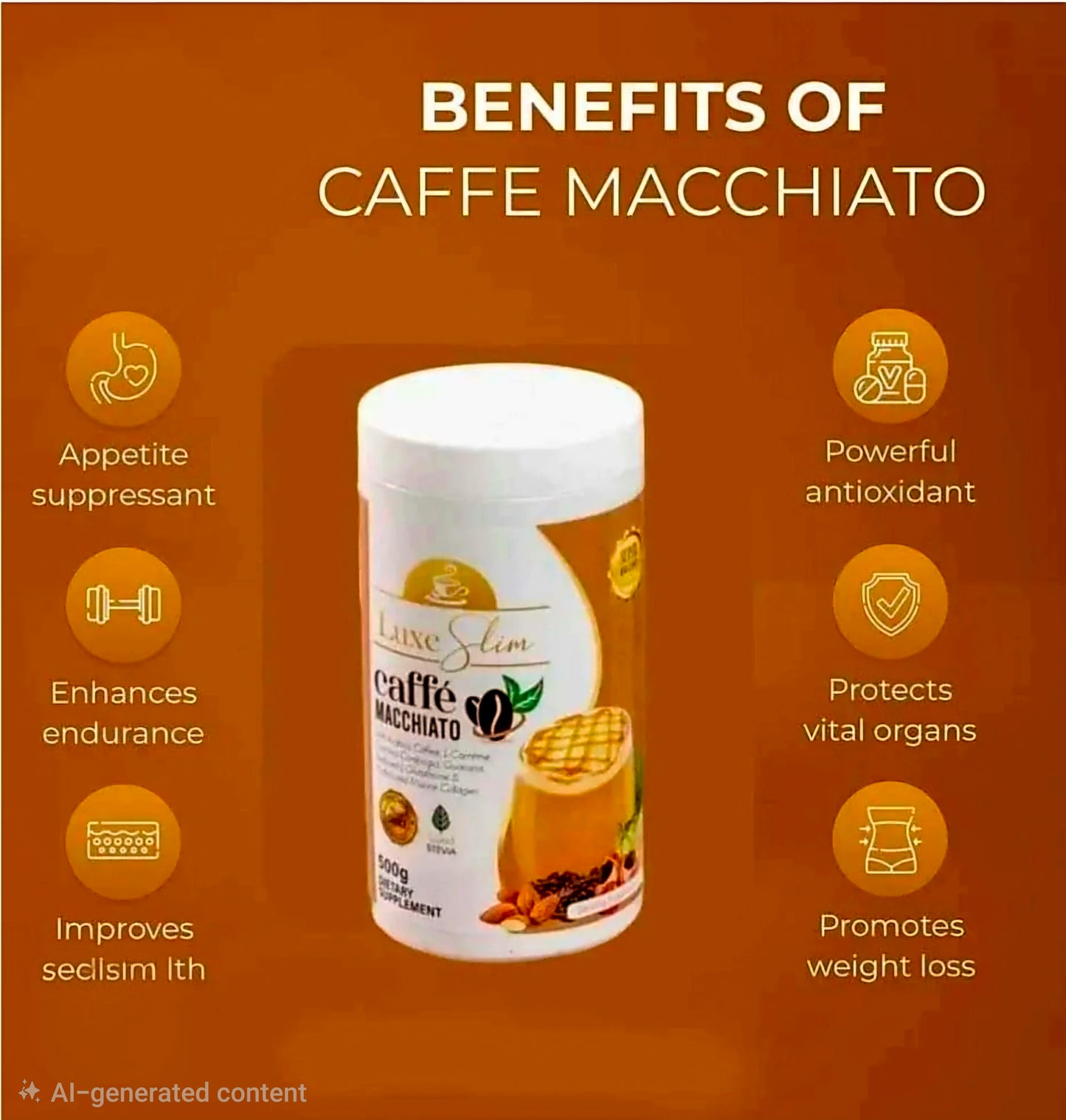 Luxe Slim CAFFE MACCHIATO Half-Kilo Tub 500g