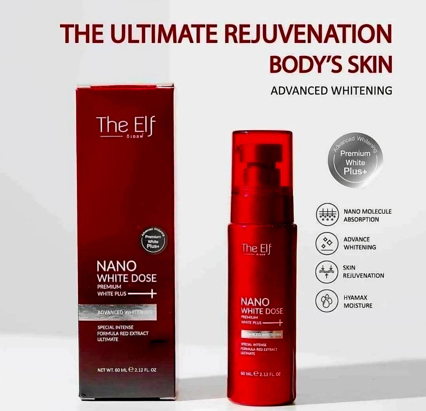 The Elf NANO WHITE DOSE Premium White Plus+ Serum 60ml